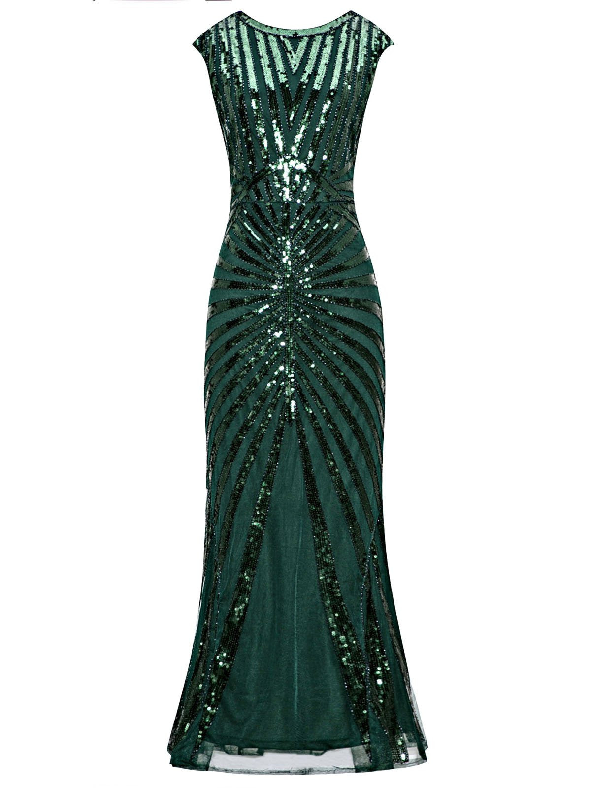 Sequin Art Deco Maxi Dress