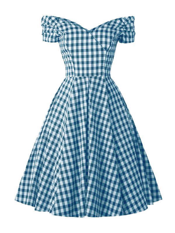 Blue Plaid Swing Dress