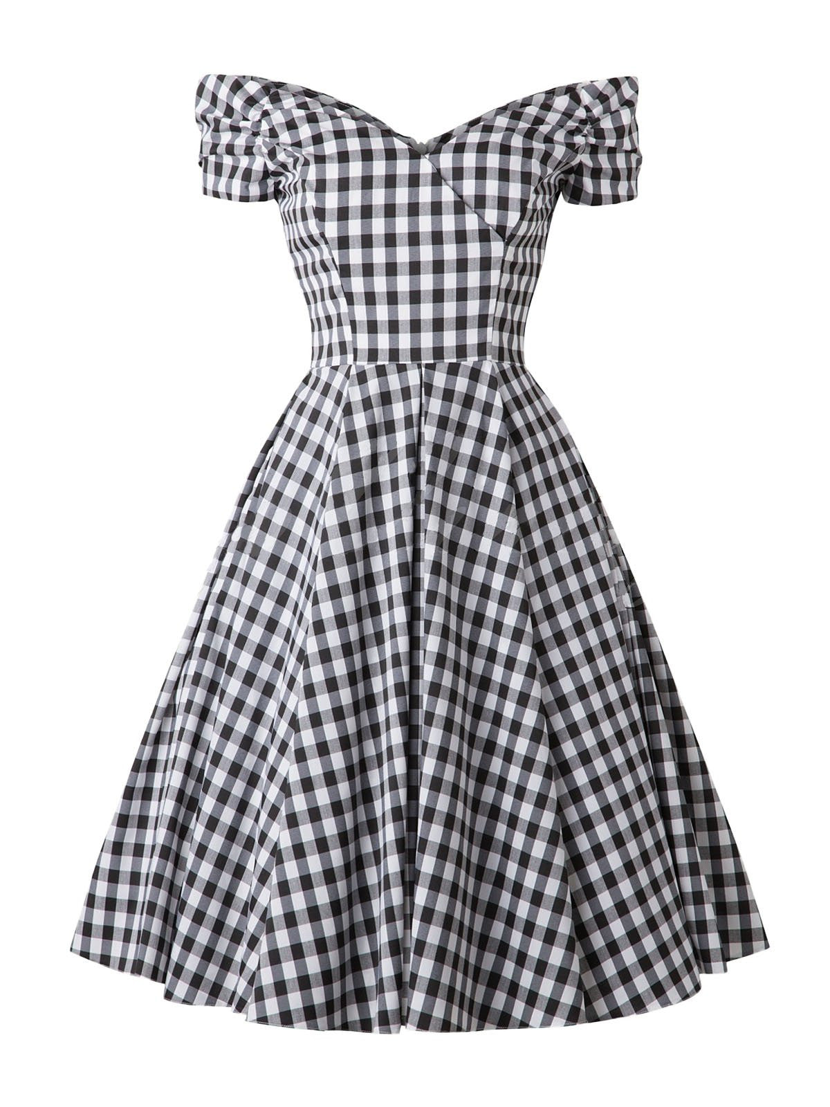 Blue Plaid Swing Dress