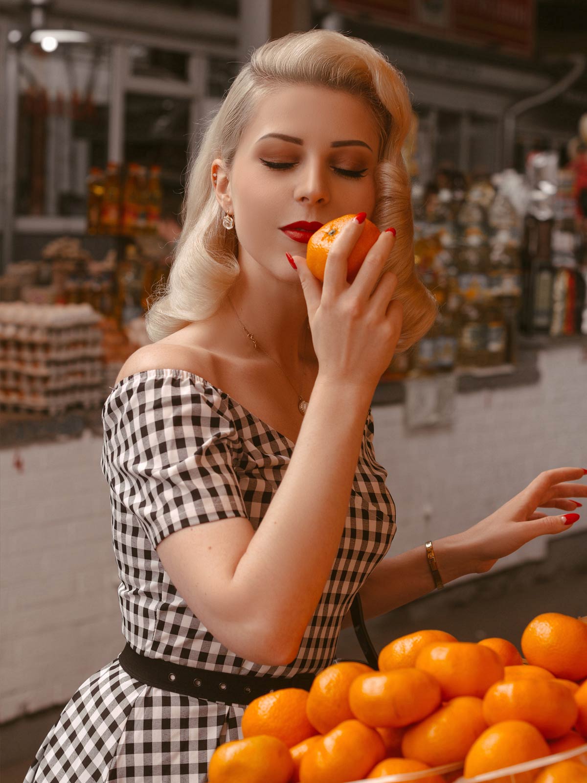 Black Plaid Swing Dress