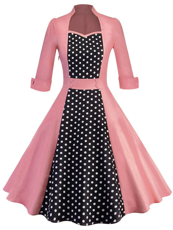 Polka Dot Patchwork Dress