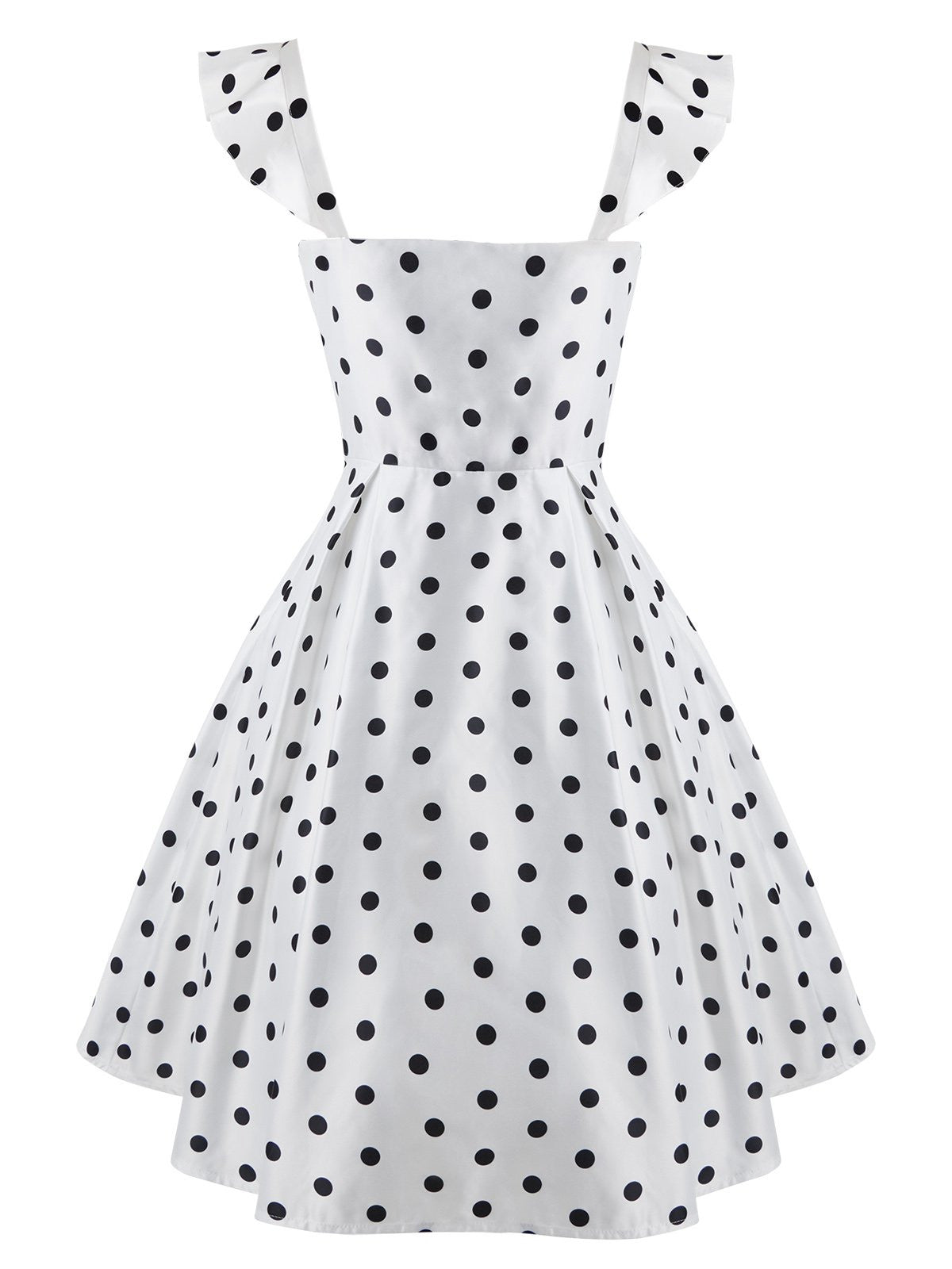 White Sweetheart Polka Dot Dress