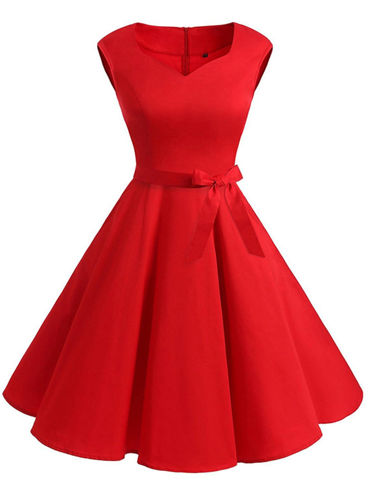 Red Sweetheart Swing Dress