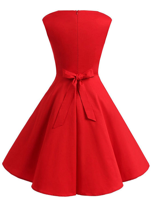 Red Sweetheart Swing Dress