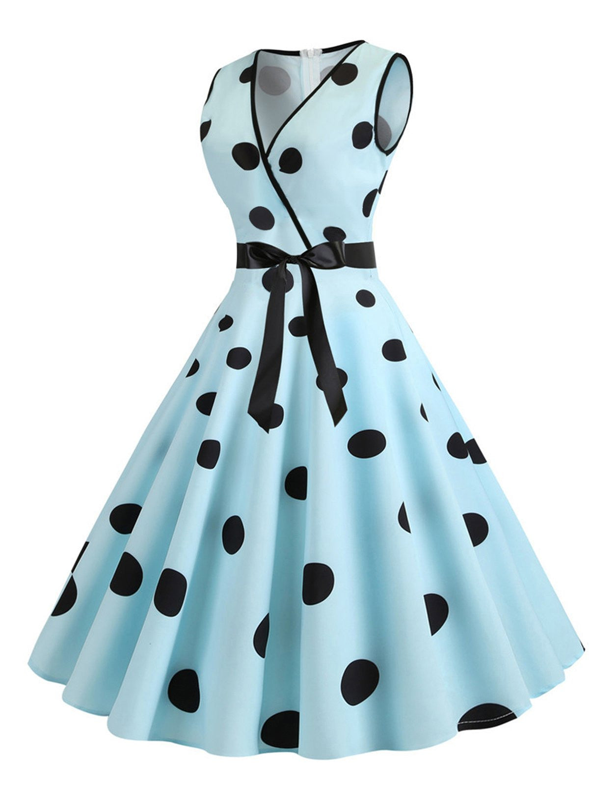 Bow Polka Dot Swing Dress