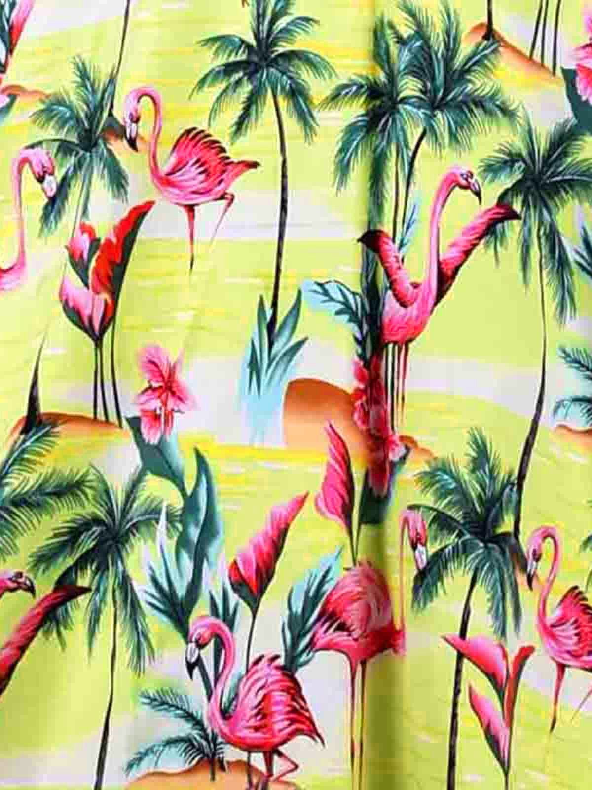 Yellow Flamingo Swing Dress