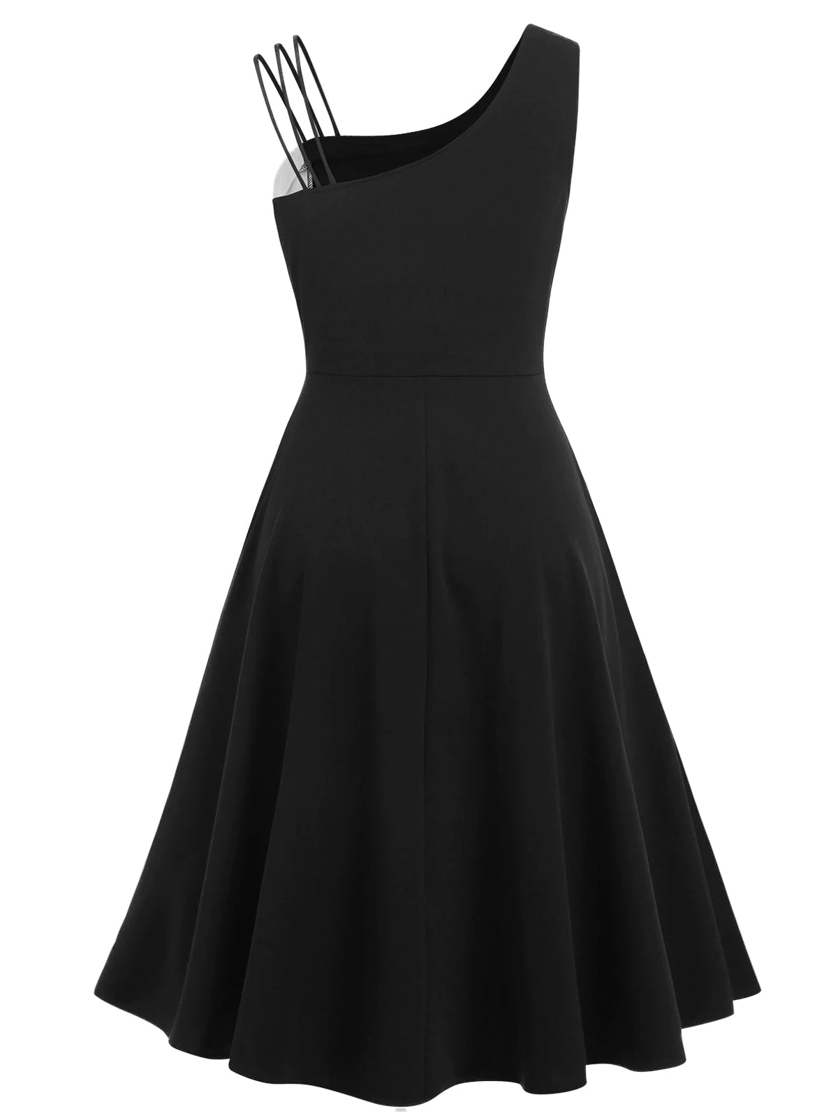 Black Solid Spaghetti Dress