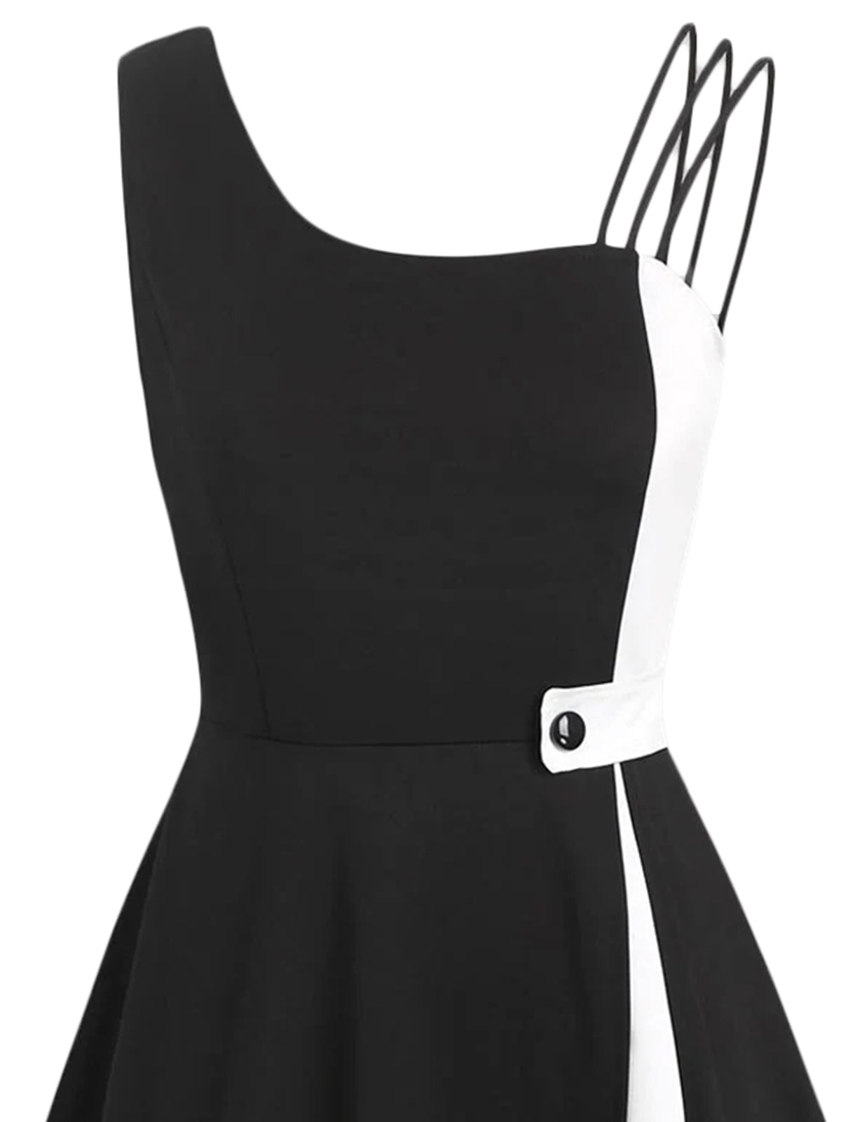 Black Solid Spaghetti Dress