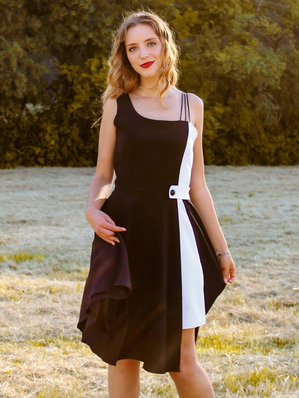 Black Solid Spaghetti Dress