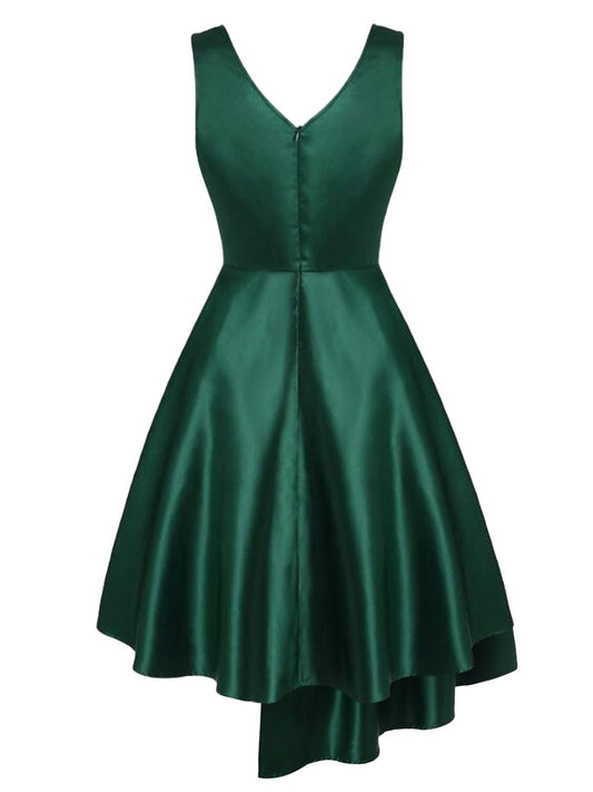 Dark Green Hi-Lo Swing Dress