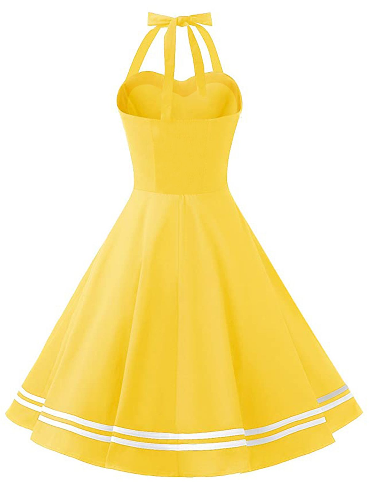 Yellow Halter Swing Dress