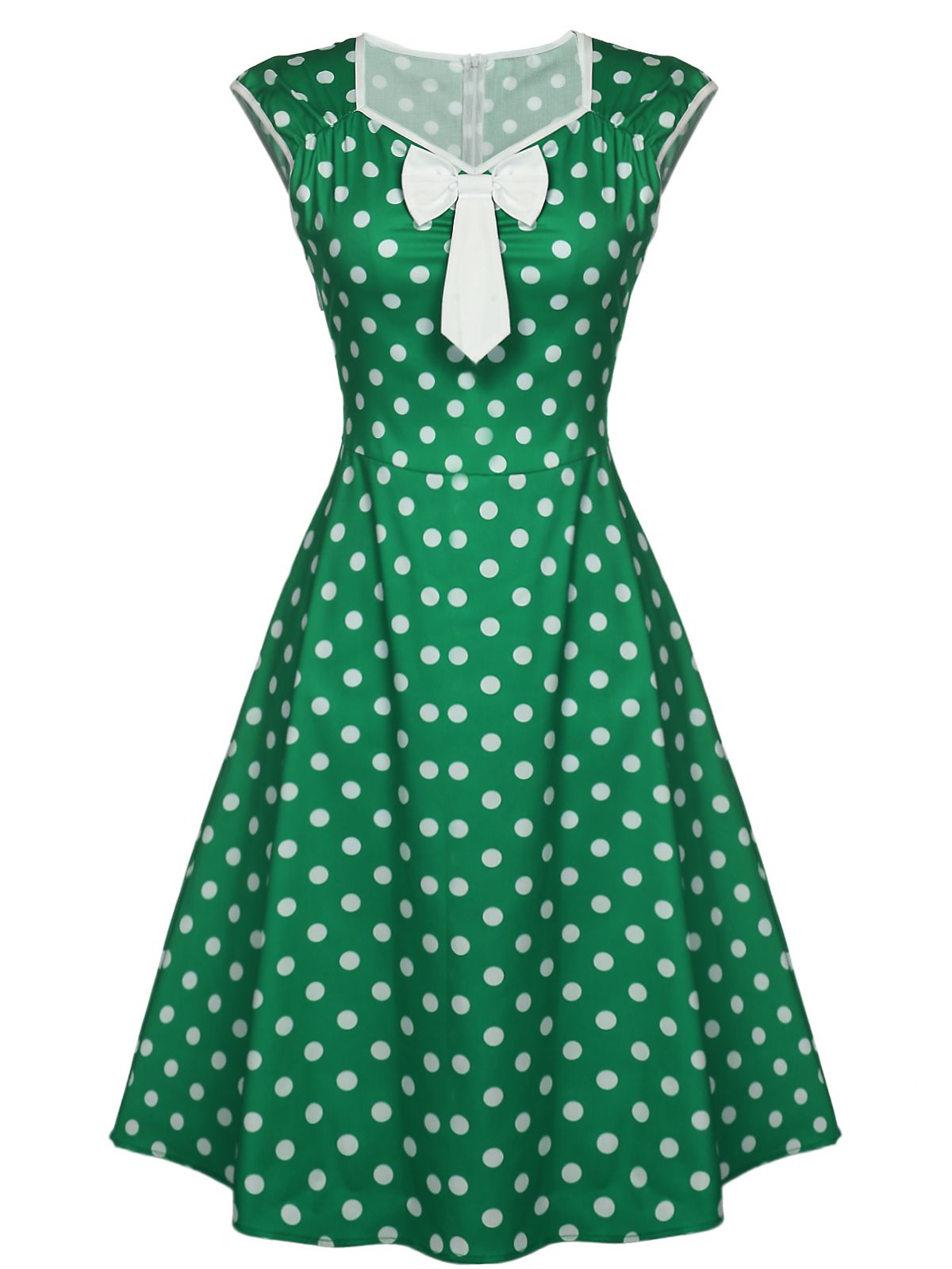 Polka Dot Bow Swing Dress