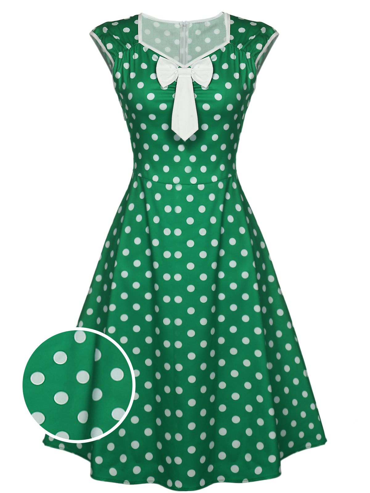 Polka Dot Bow Swing Dress