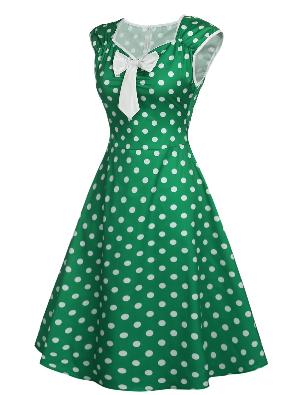 Polka Dot Bow Swing Dress