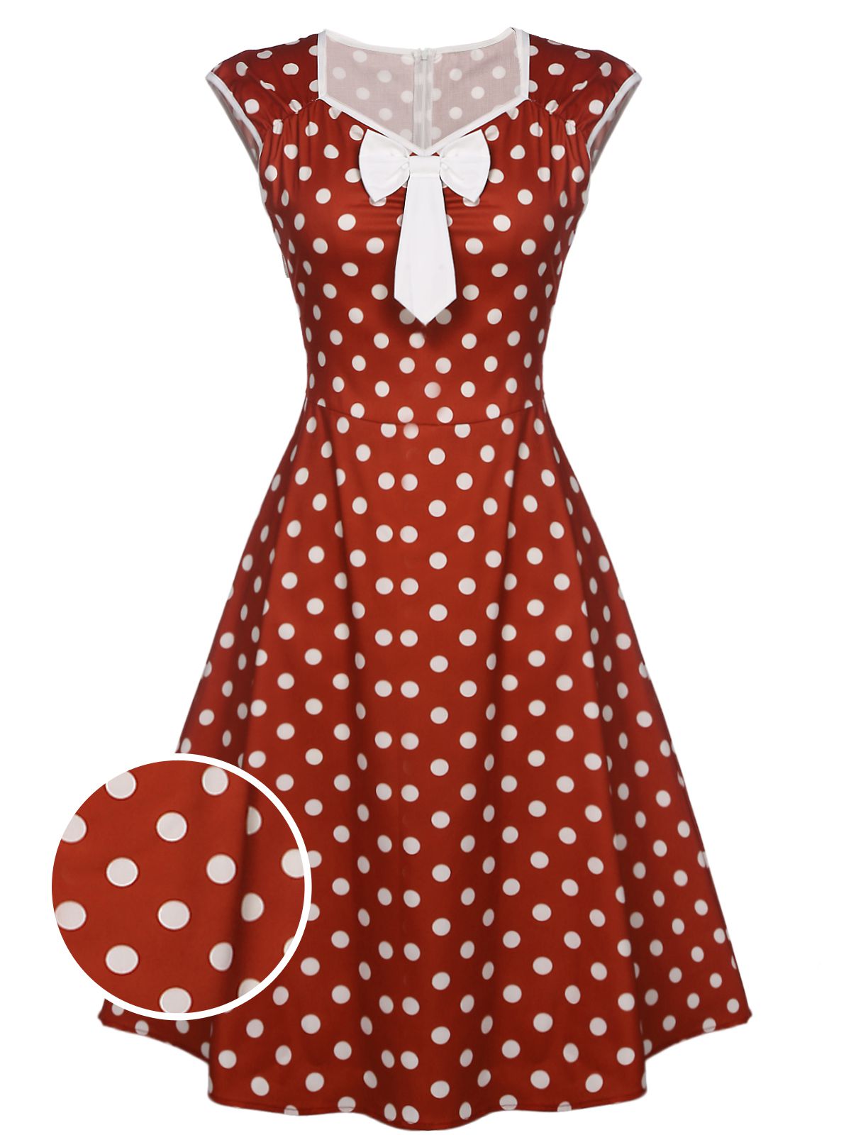 Polka Dot Bow Swing Dress