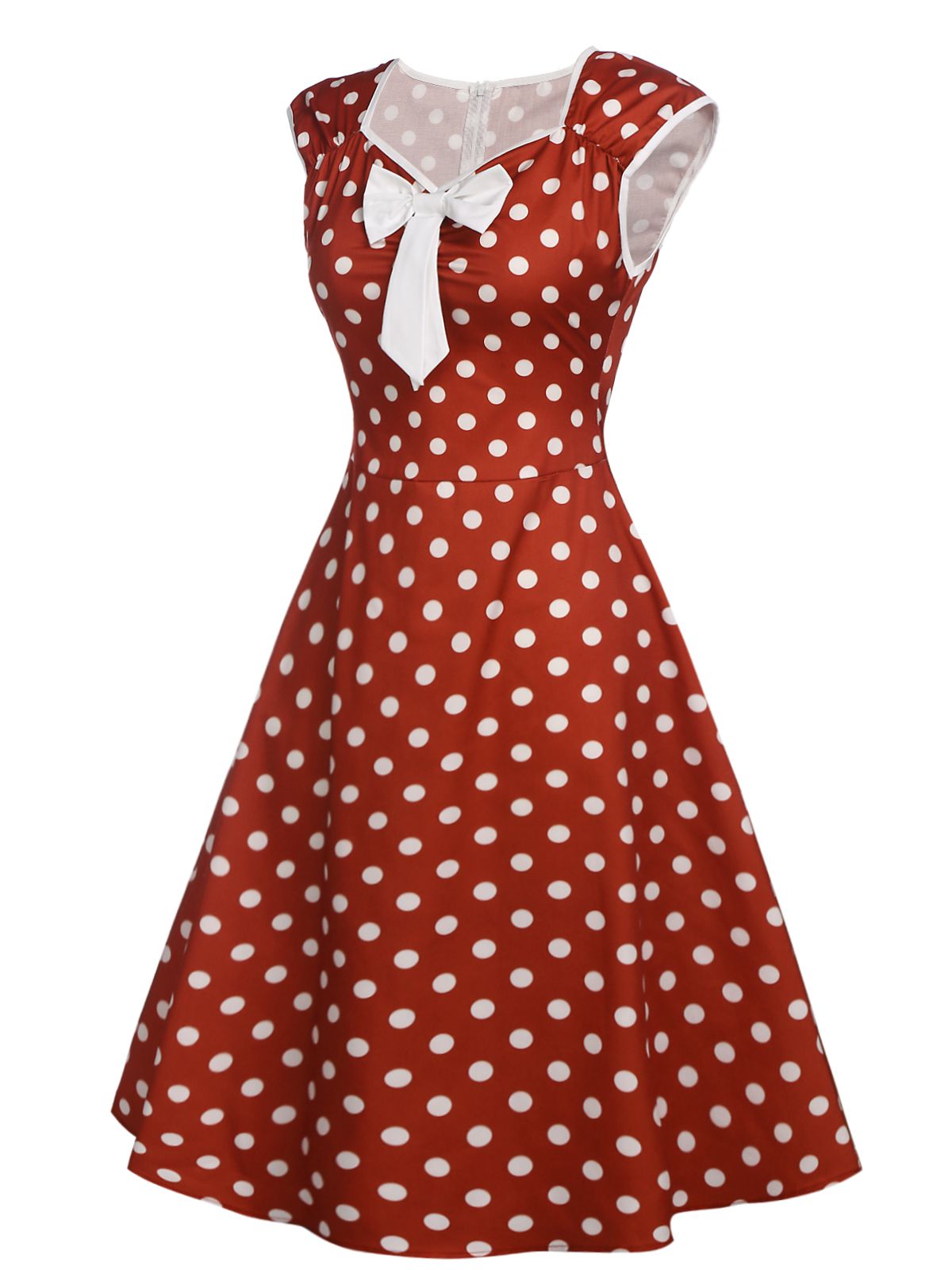 Polka Dot Bow Swing Dress