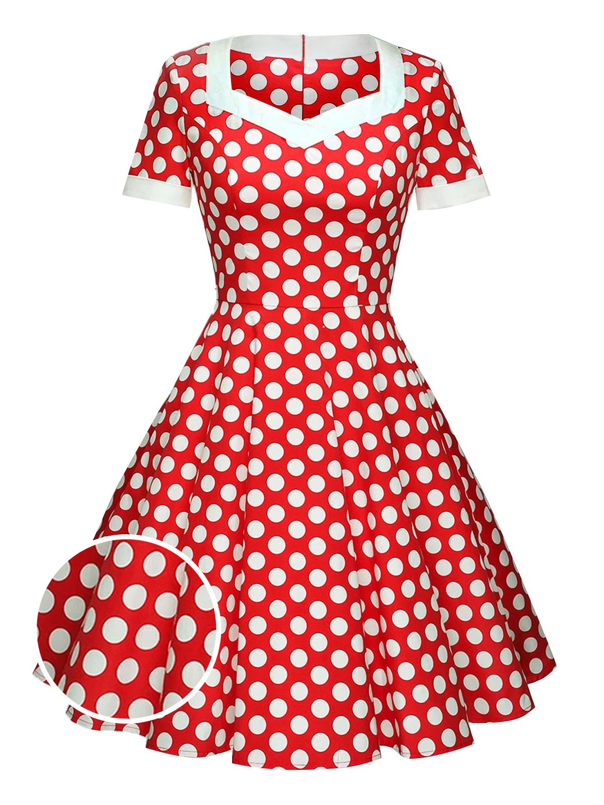 Red Polka Dot Swing Dress