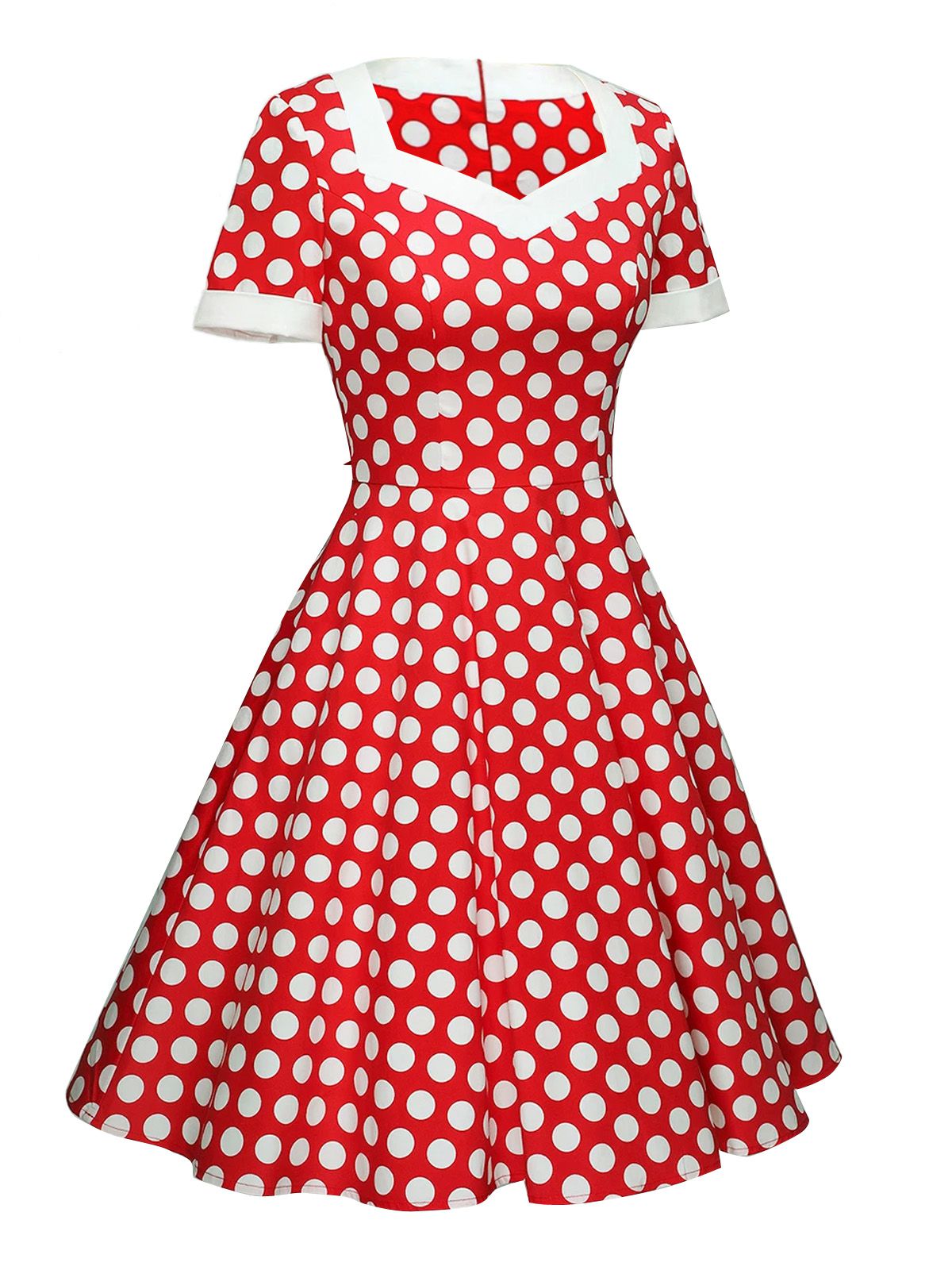 Red Polka Dot Swing Dress