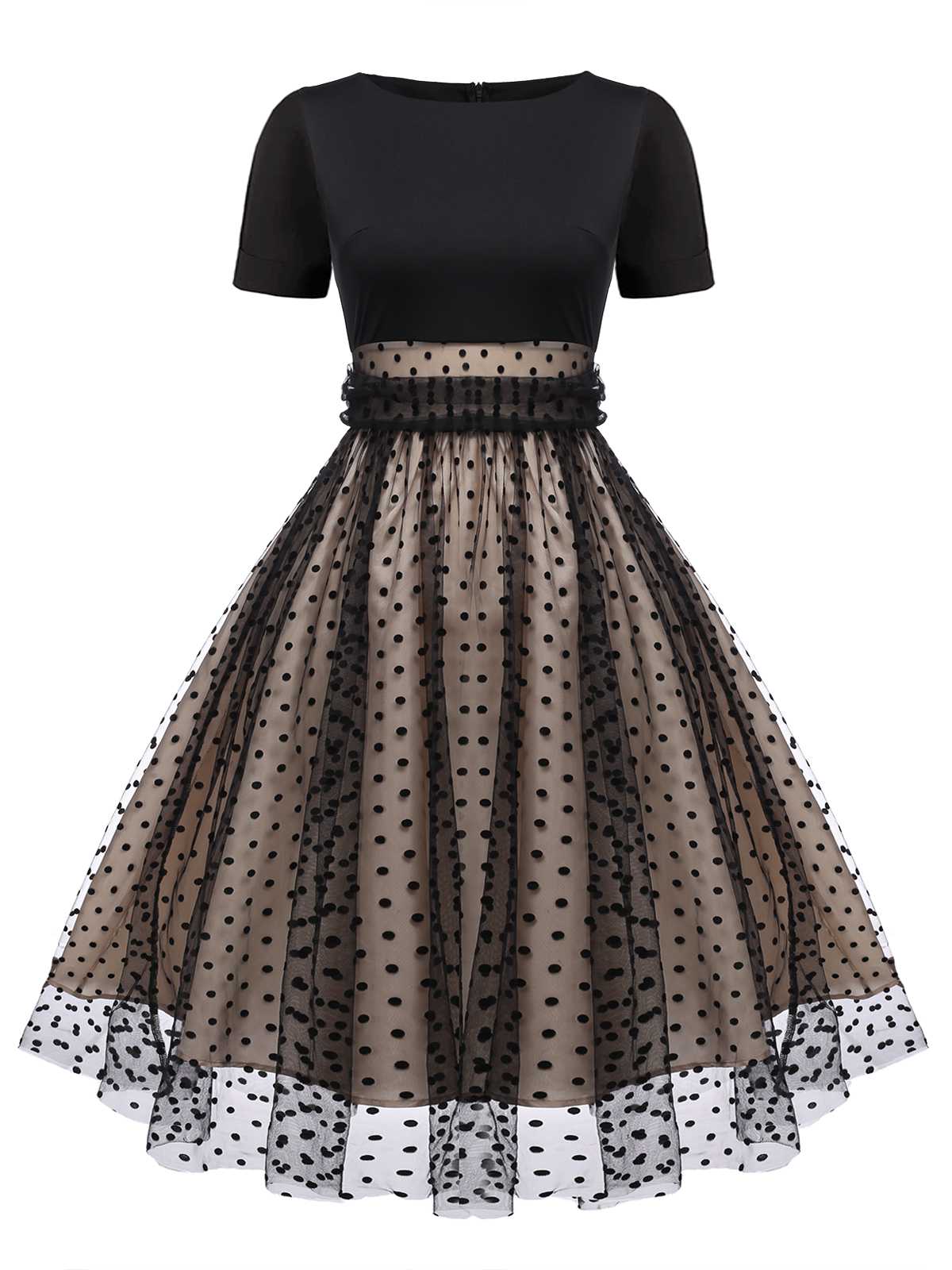 Black Polka Dot Swing Vintage Dress