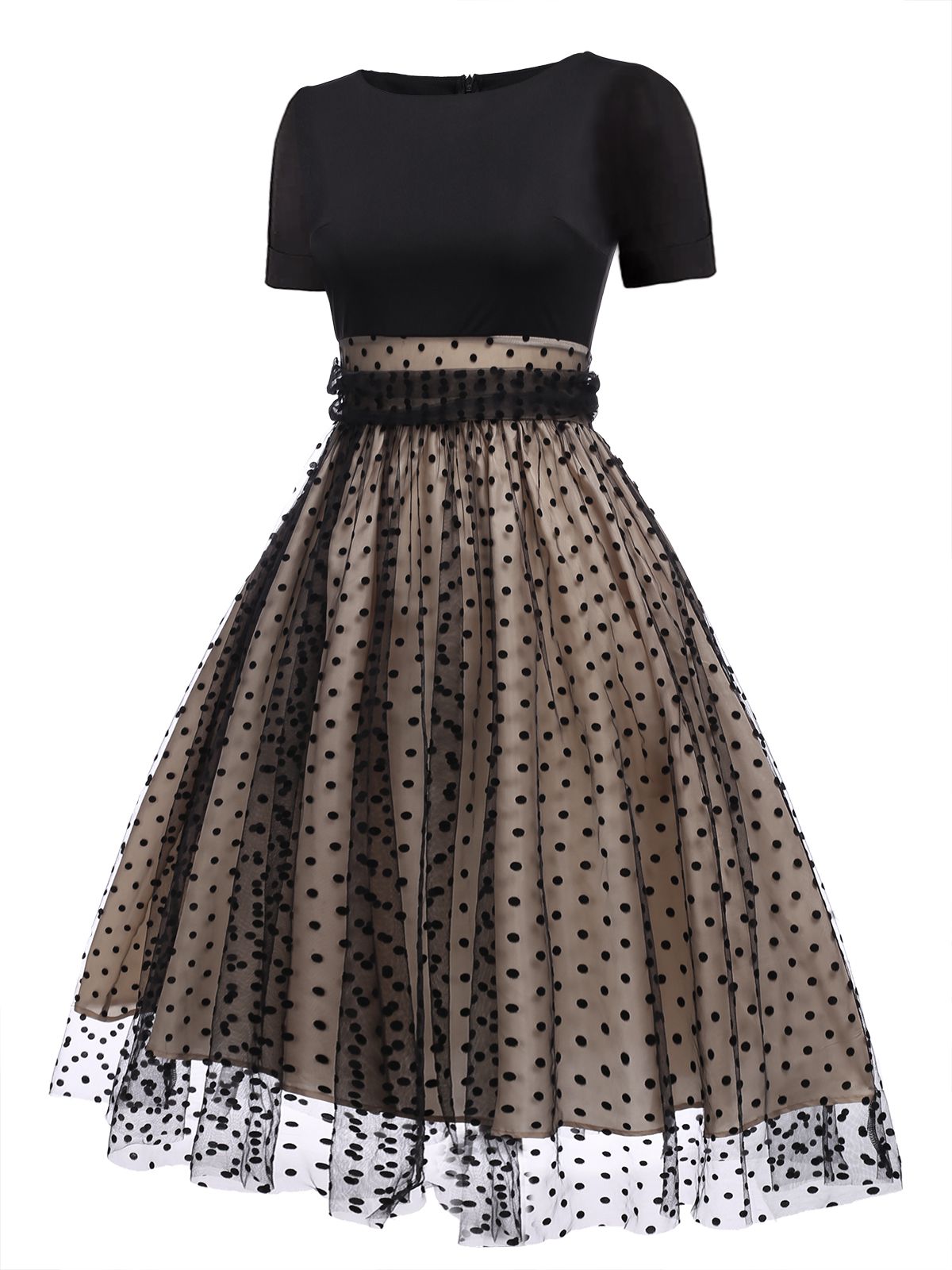 Black Polka Dot Swing Vintage Dress