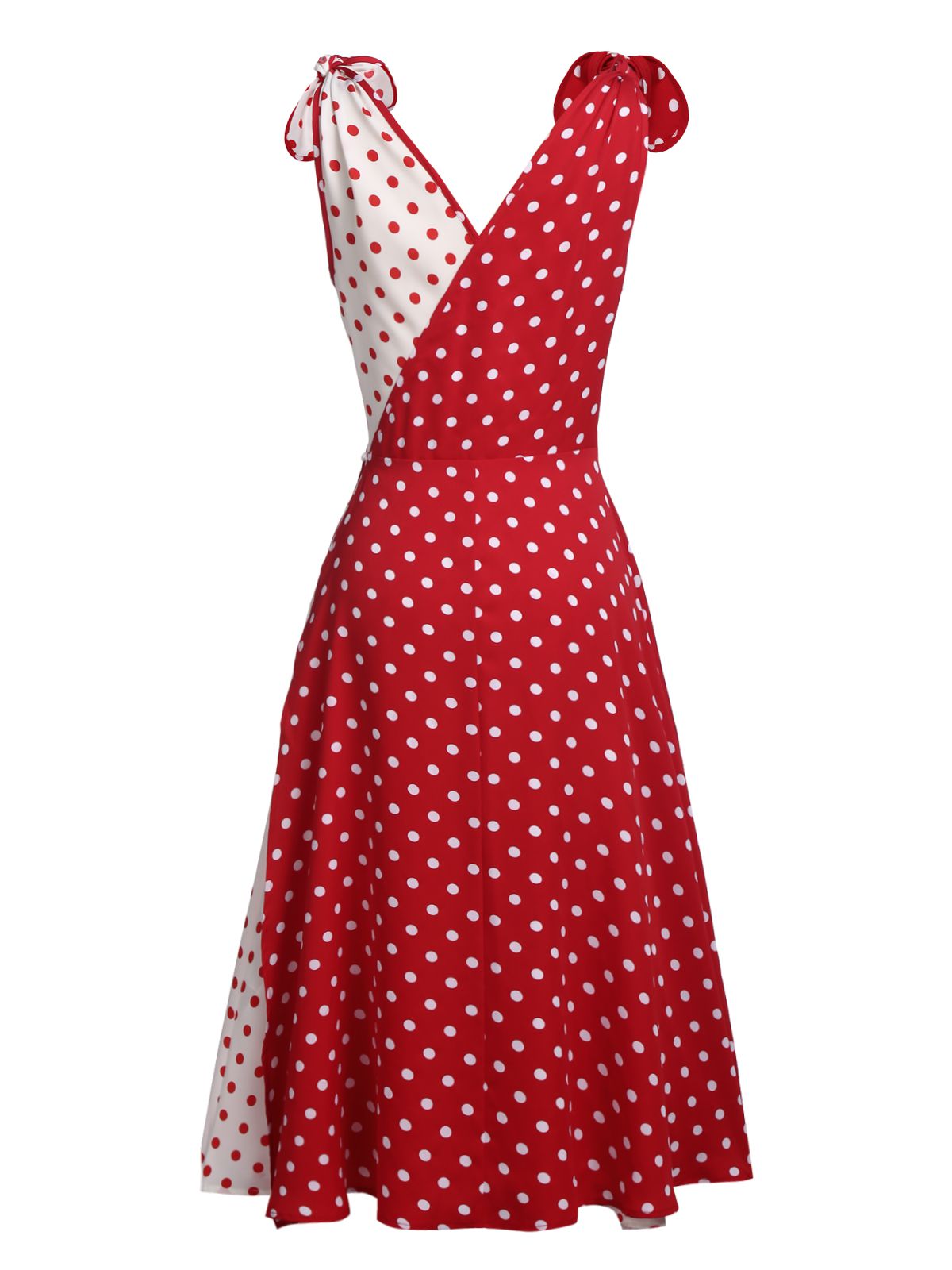 Red Polka Dot Pocket Swing Dress