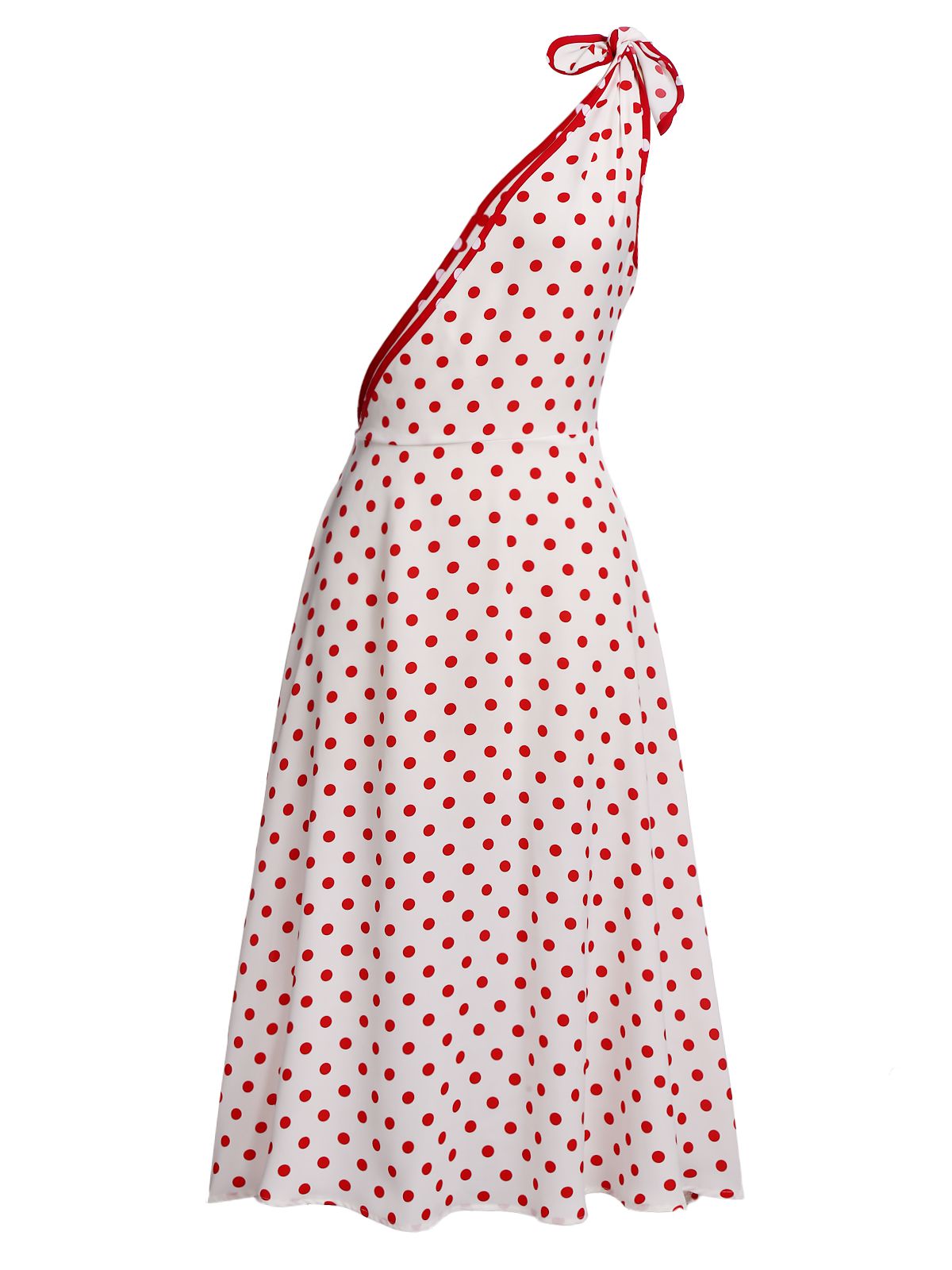 Red Polka Dot Pocket Swing Dress