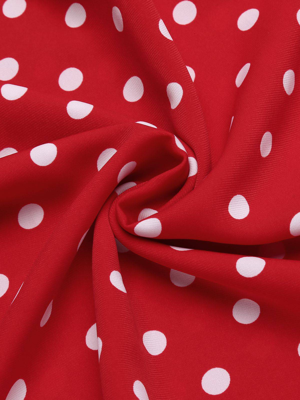 Red Polka Dot Pocket Swing Dress