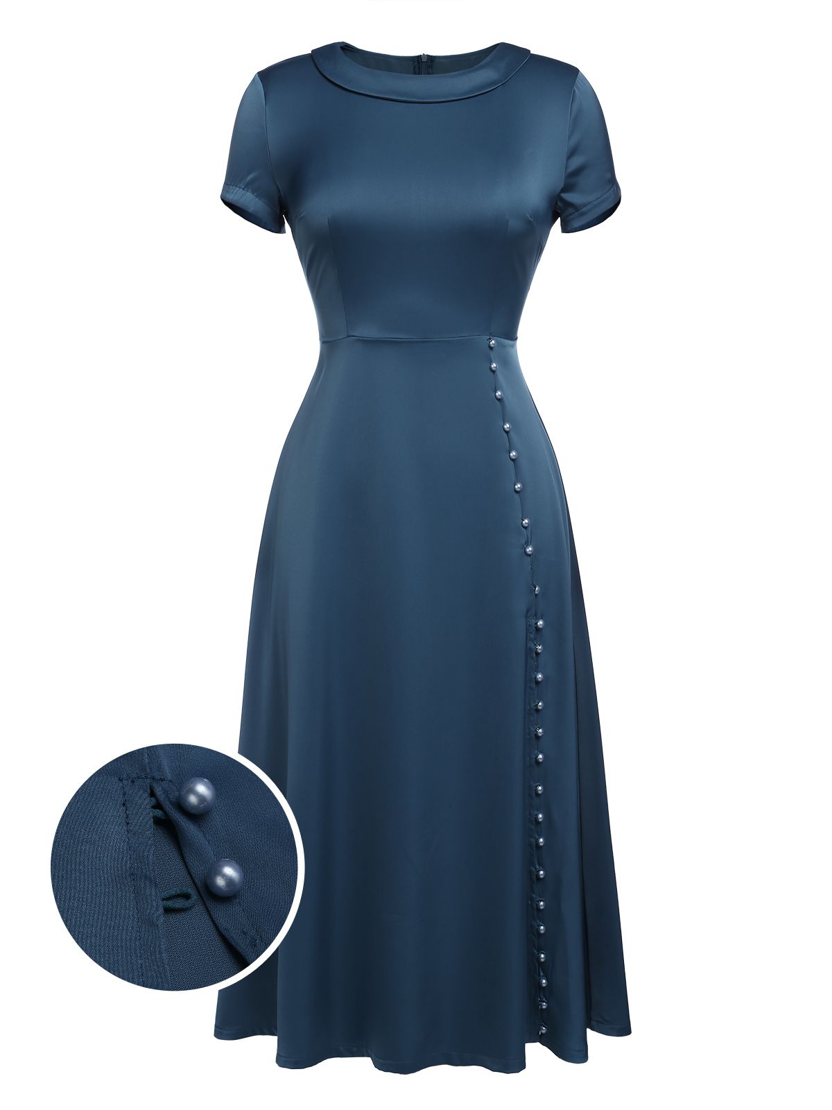 Blue Pearl Buttons Darlene Dress