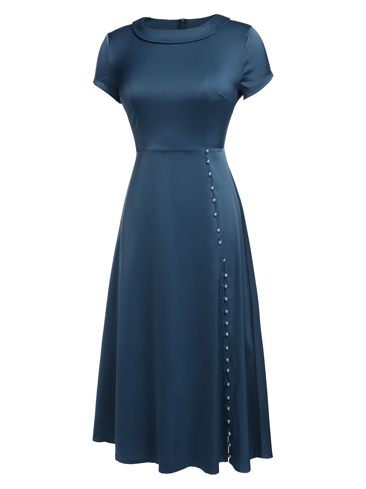 Blue Pearl Buttons Darlene Dress