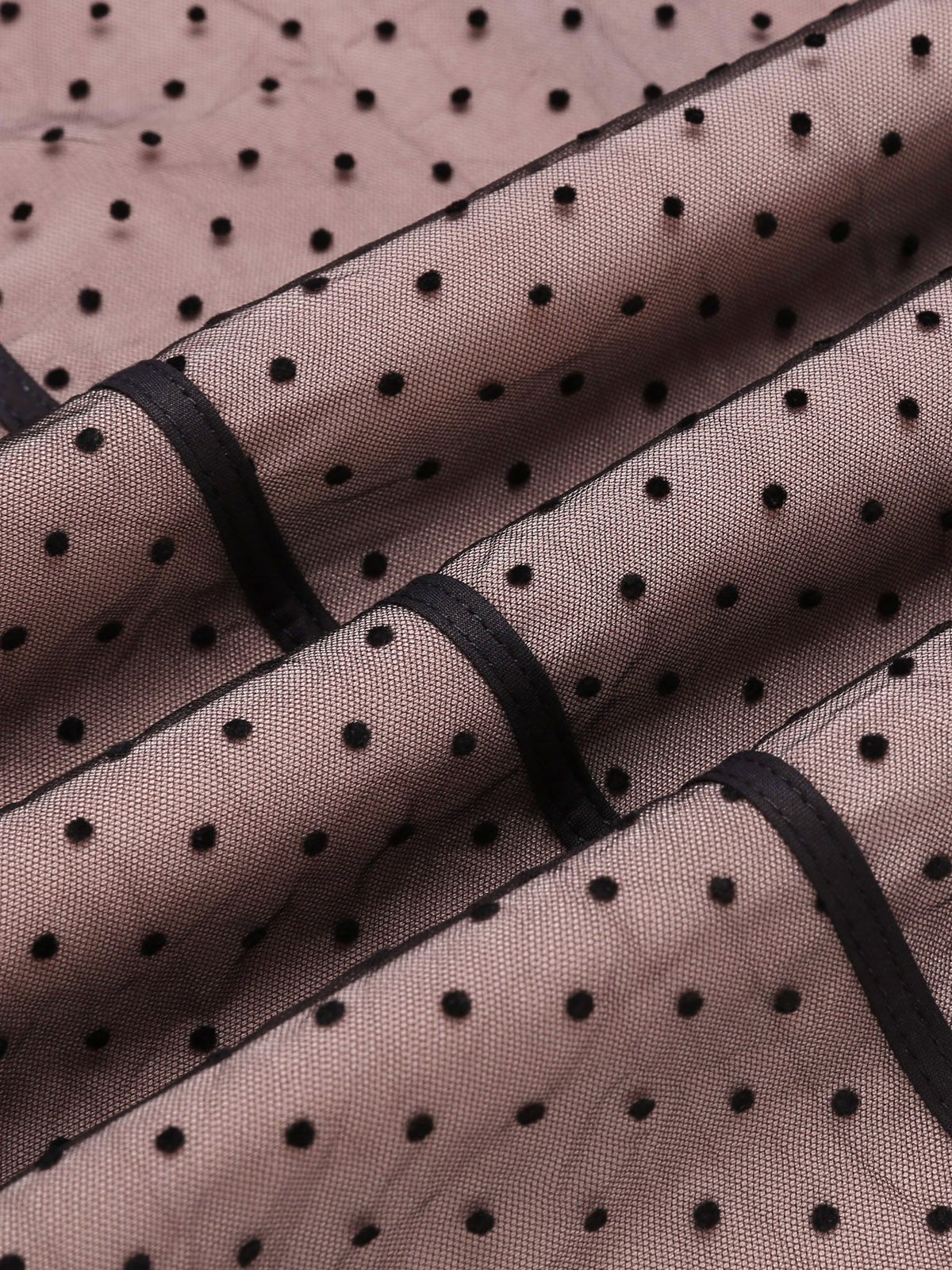 Pink  Polka Dot Mesh Pencil Dress