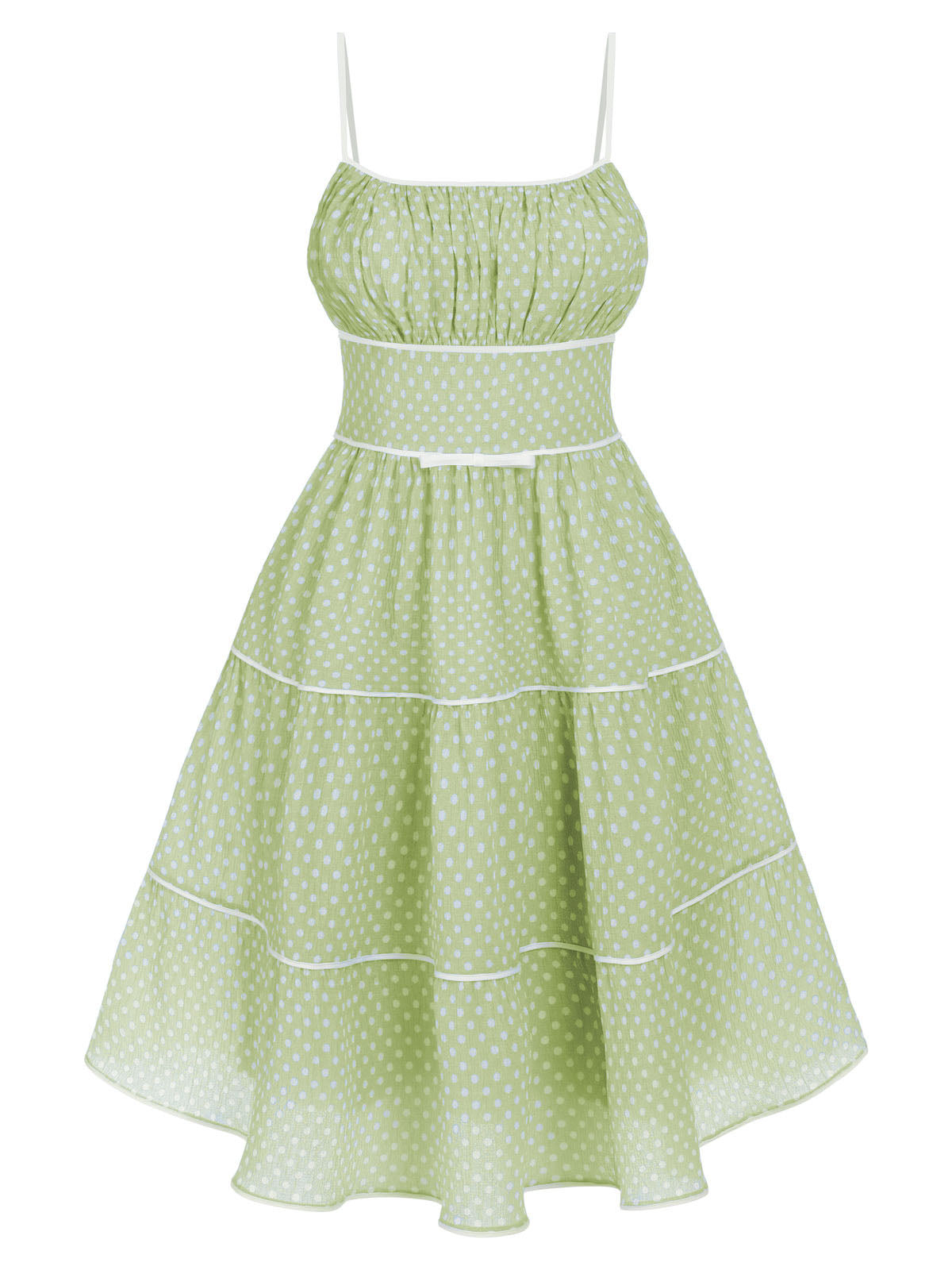 Sky Blue Strap Polka Dot Swing Dress