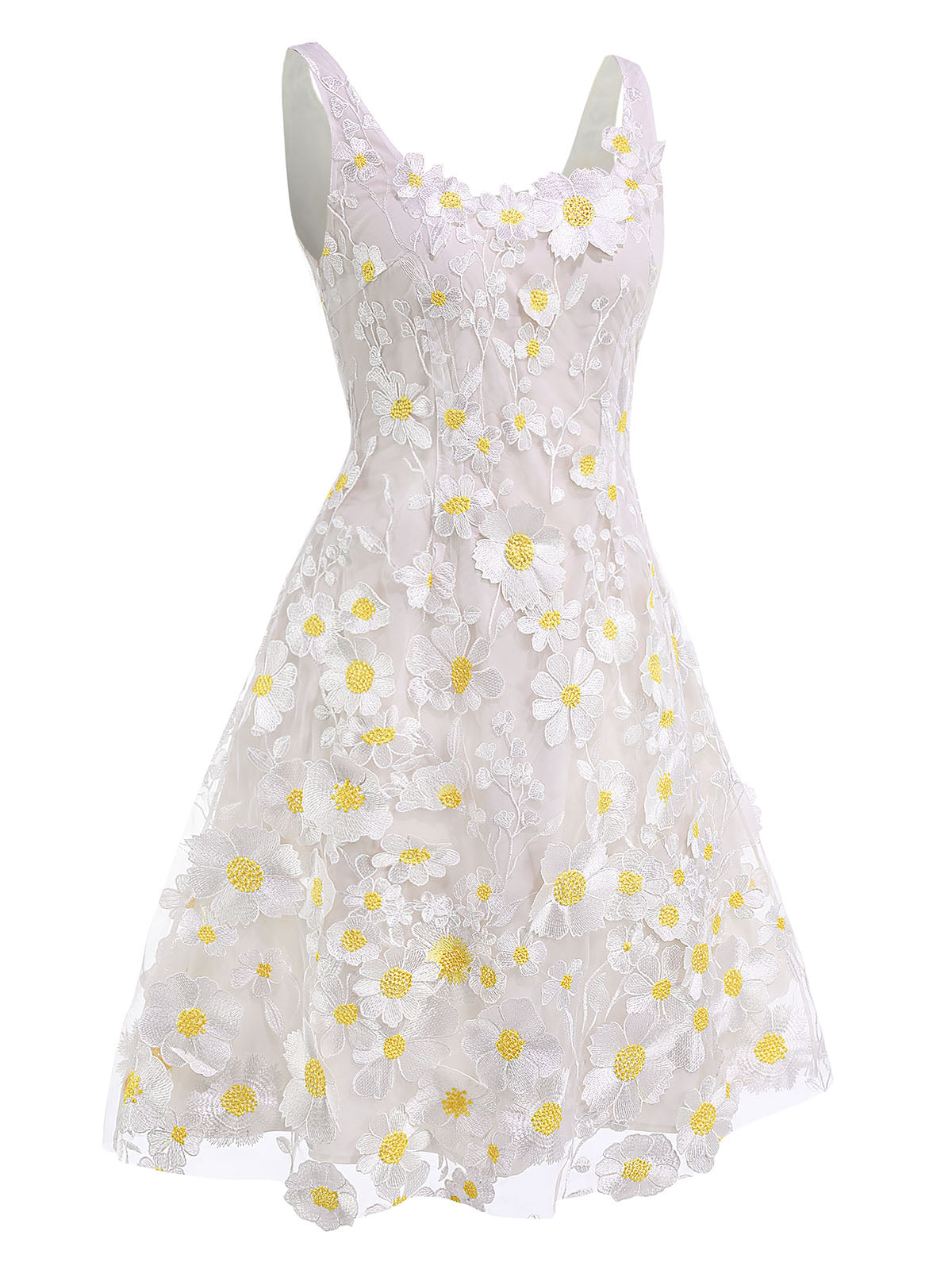 White Daisy Dreamer Vintage Dress