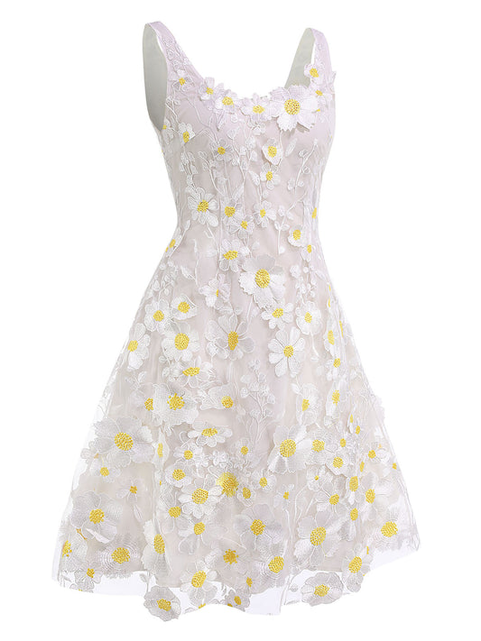 White Daisy Dreamer Vintage Dress