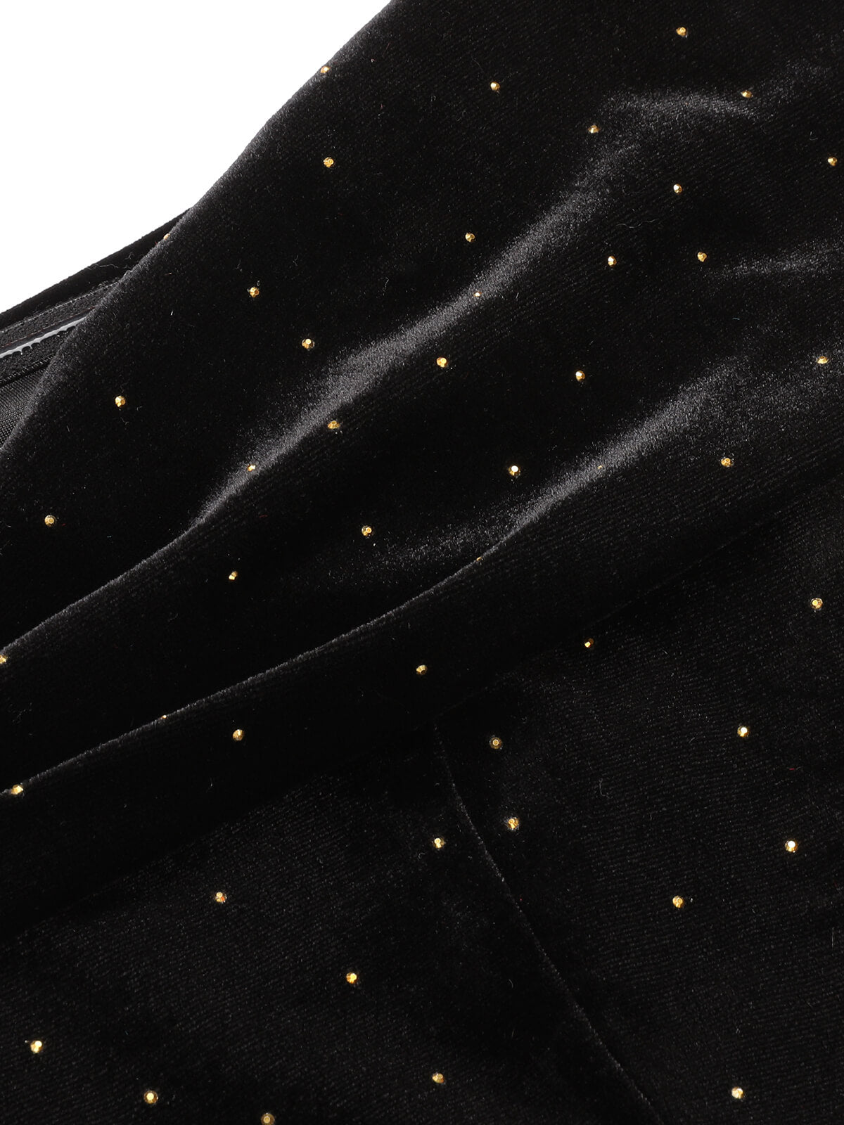 Black  Off-Shoulder Rhinestones Velvet Dress