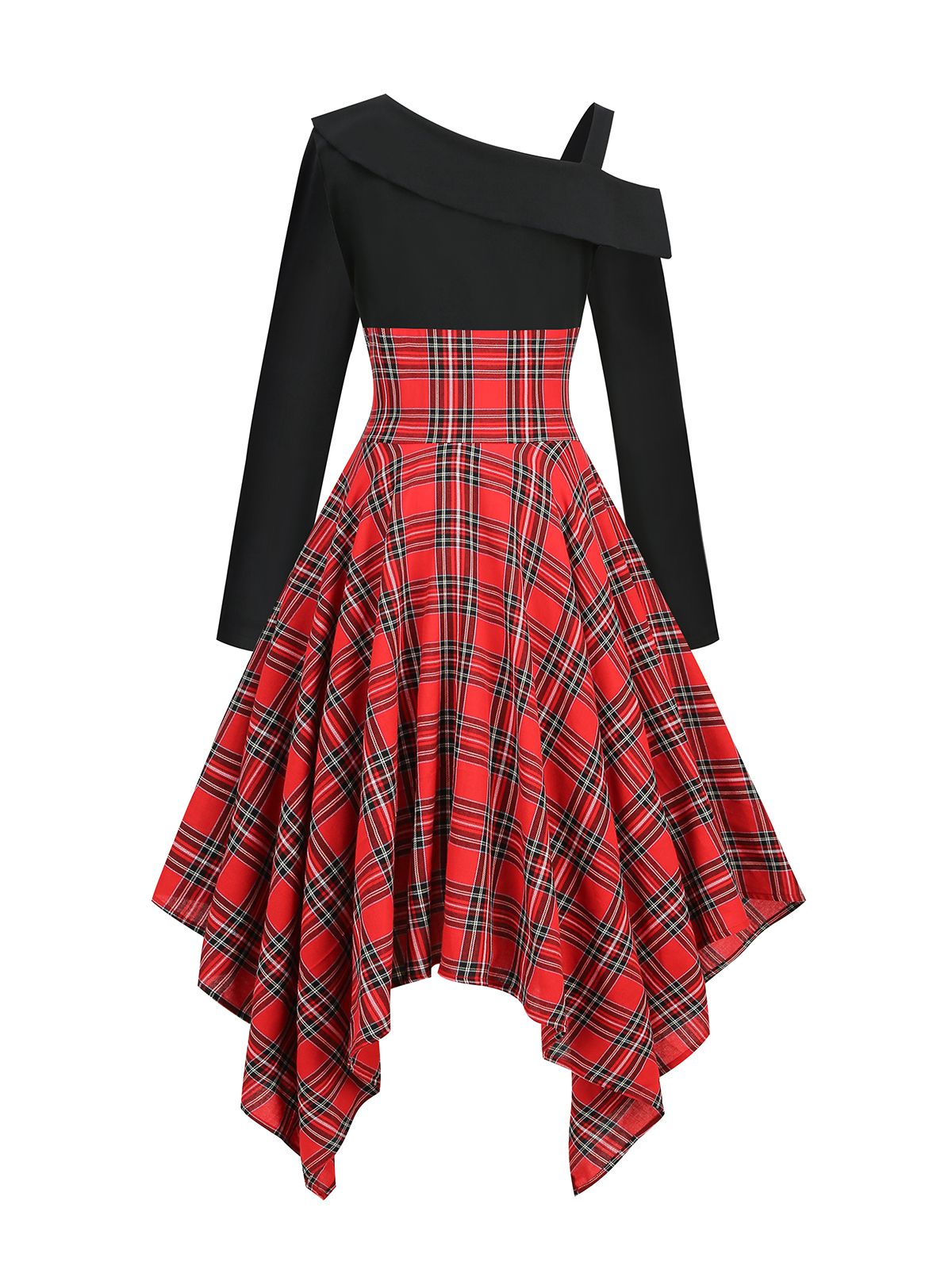 Long Sleeve Patchwork Swing Dress