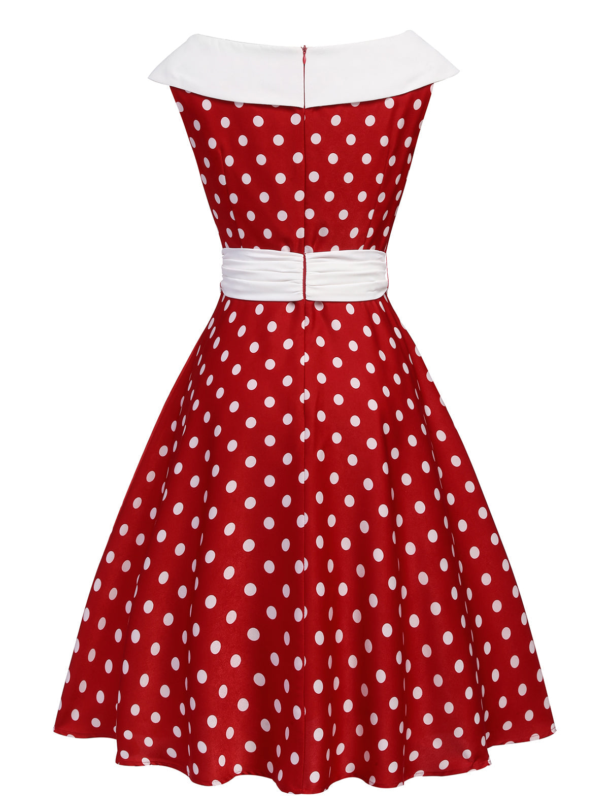 Red Dots Patchwork Swing Dress