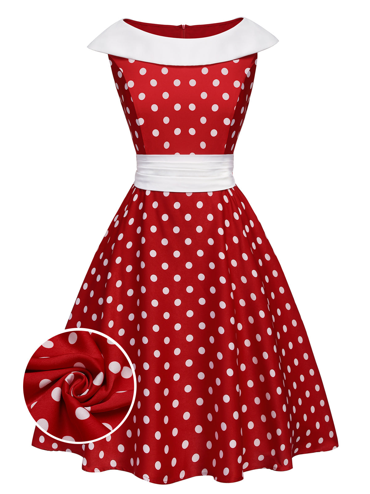 Red Dots Patchwork Swing Dress