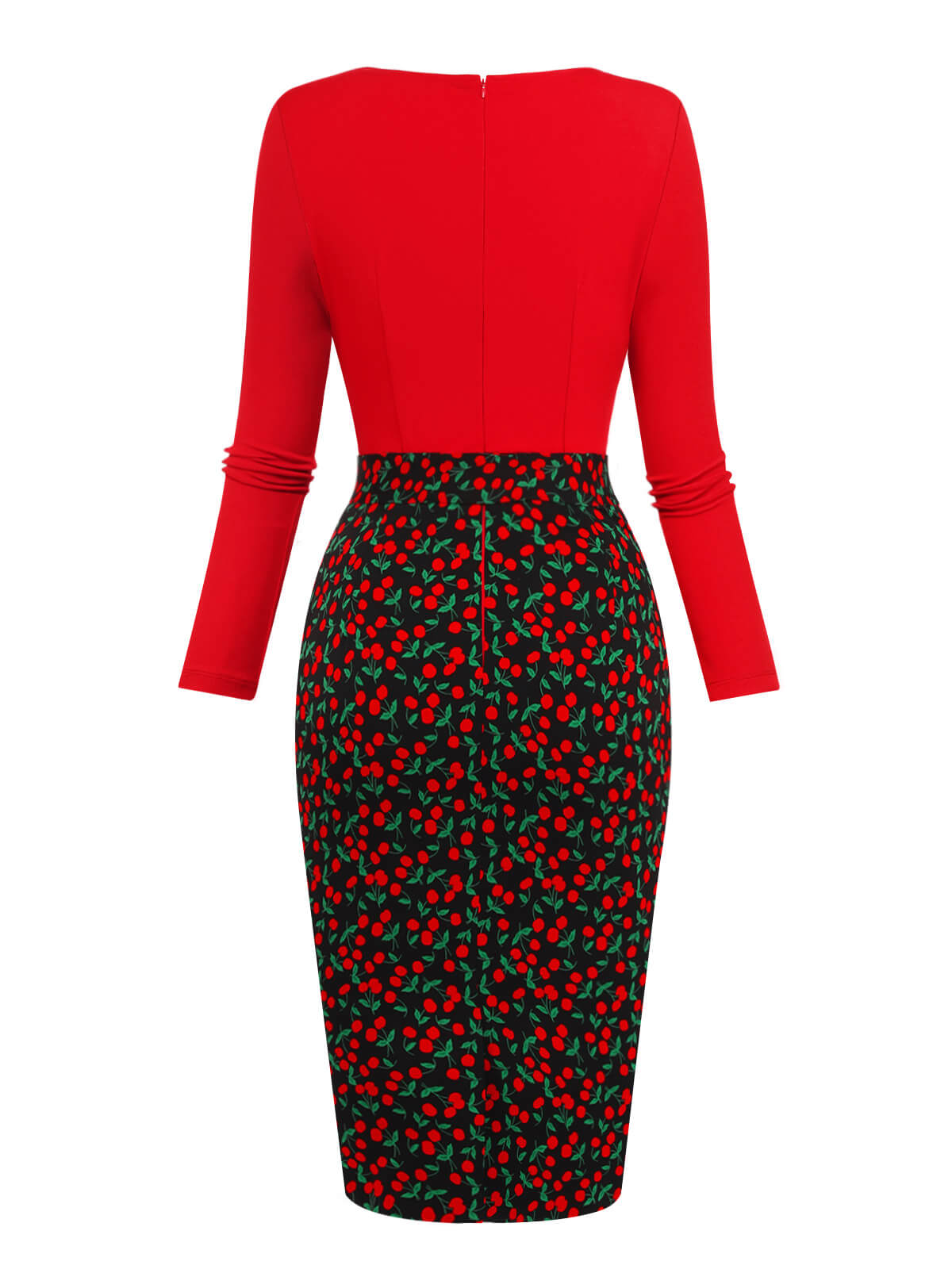 Red  Cherry Vintage Pencil Dress