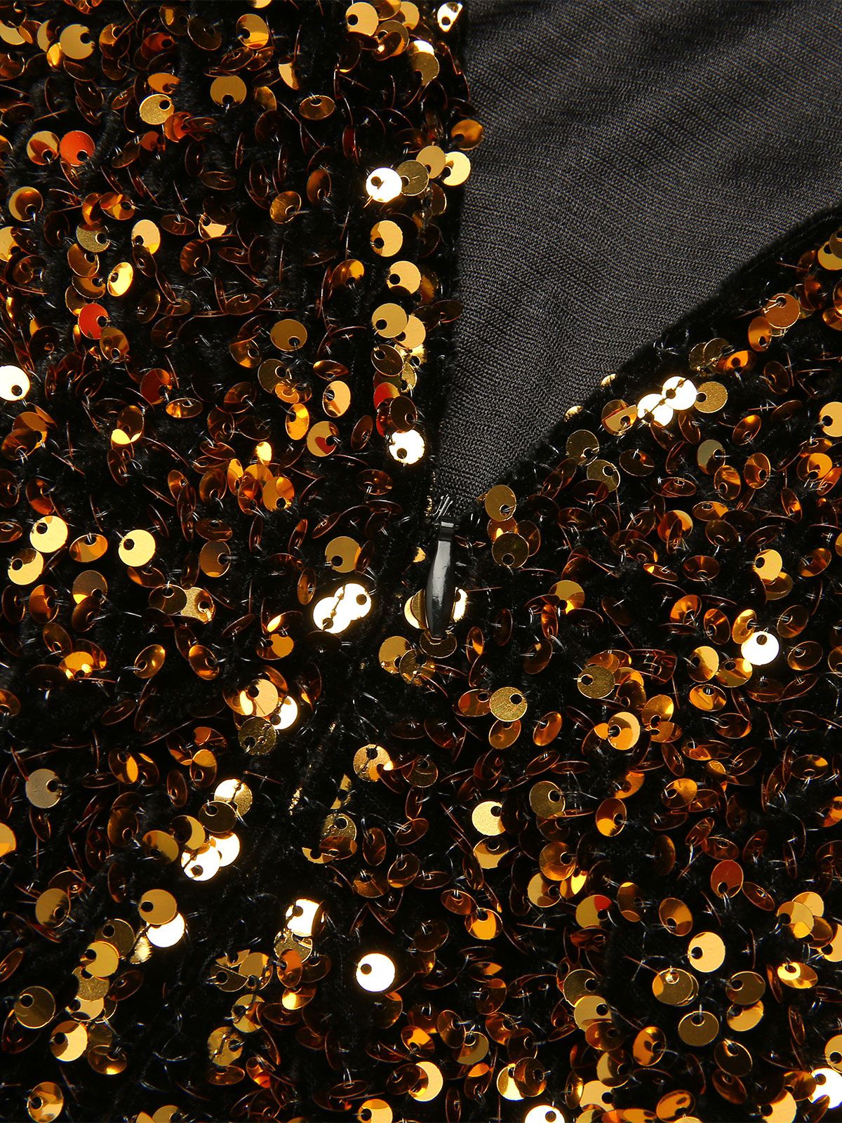 Black Gold Glitter Patchwork Dress