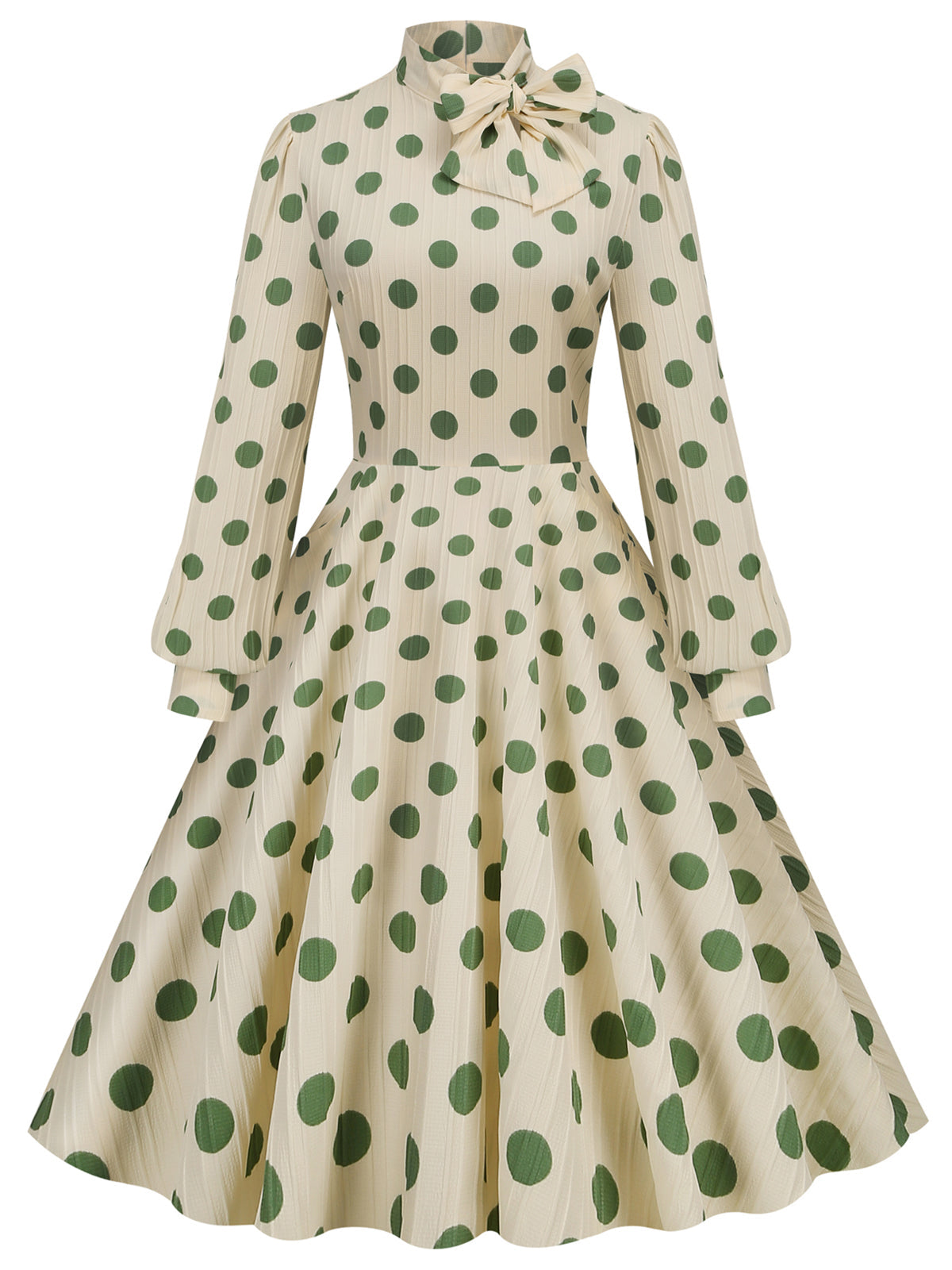 Polka Dots Bowknot Swing Dress