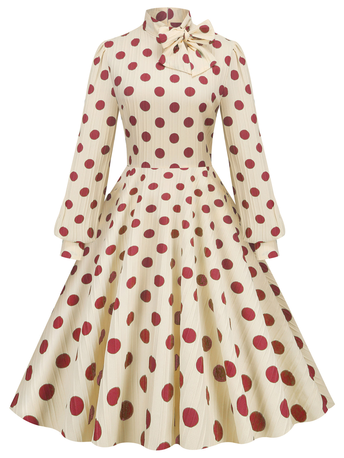 Polka Dots Bowknot Swing Dress