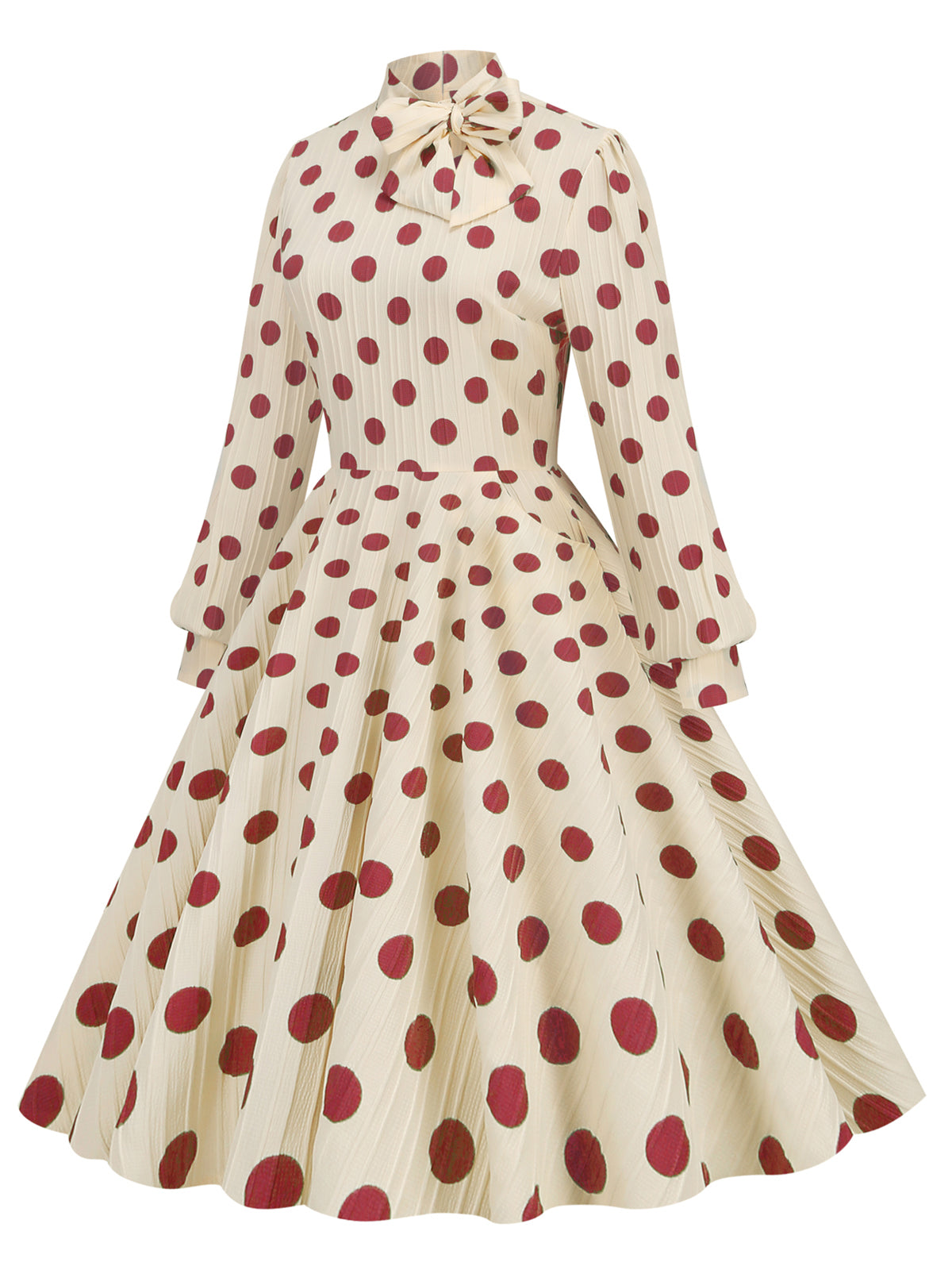 Polka Dots Bowknot Swing Dress