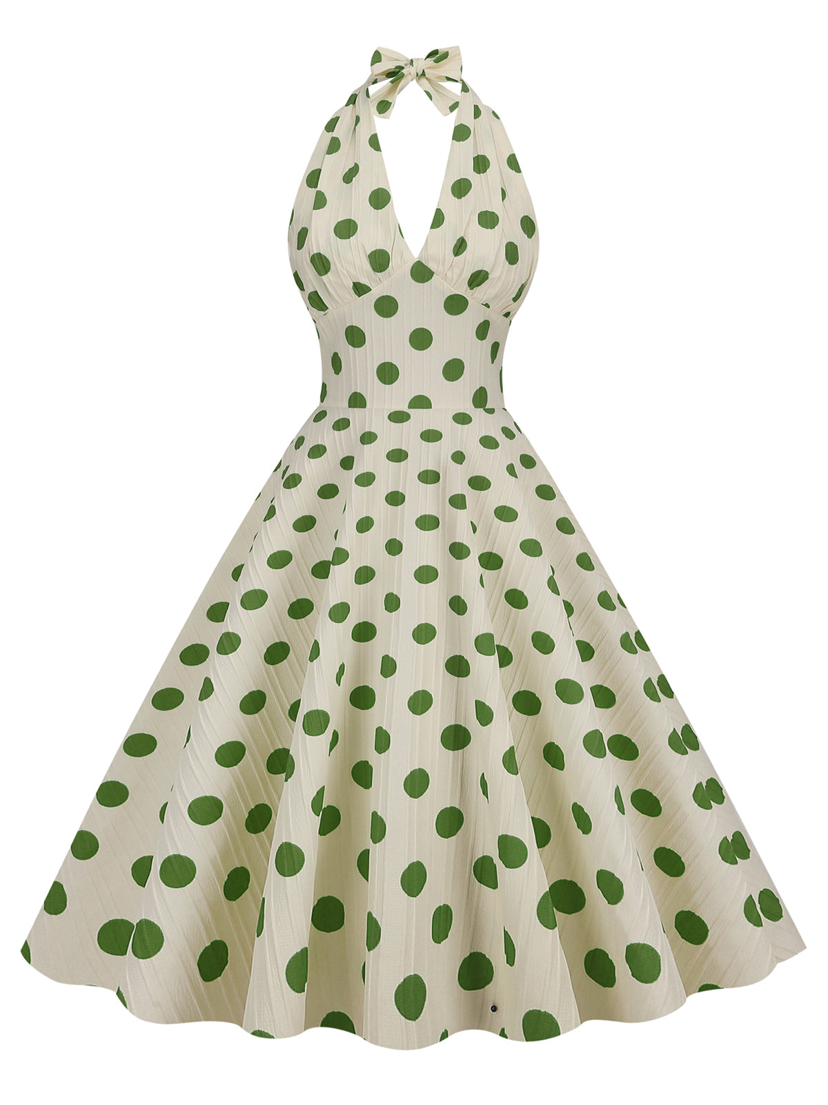 Polka Dot Halter Swing Dress