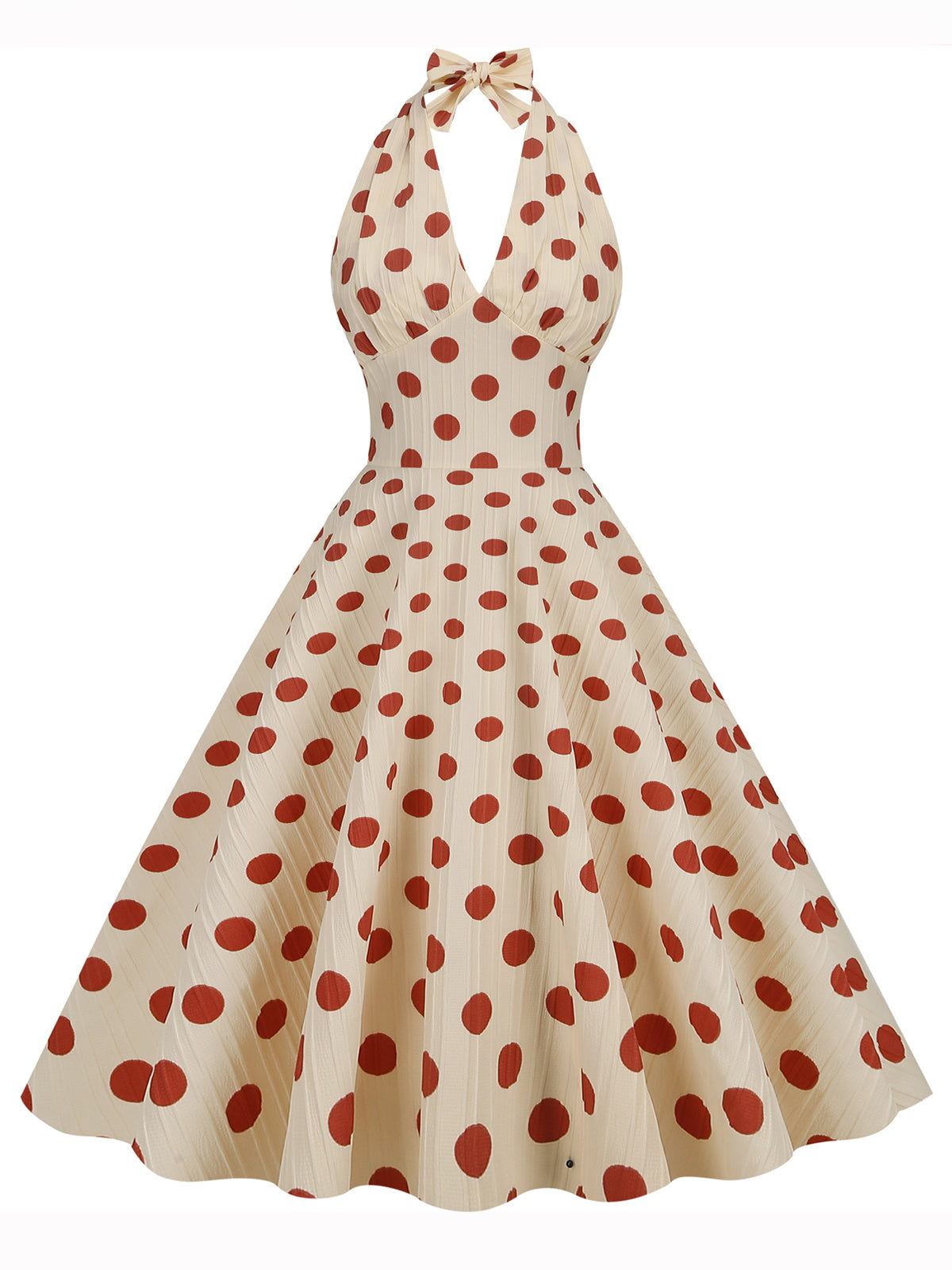 Polka Dot Halter Swing Dress