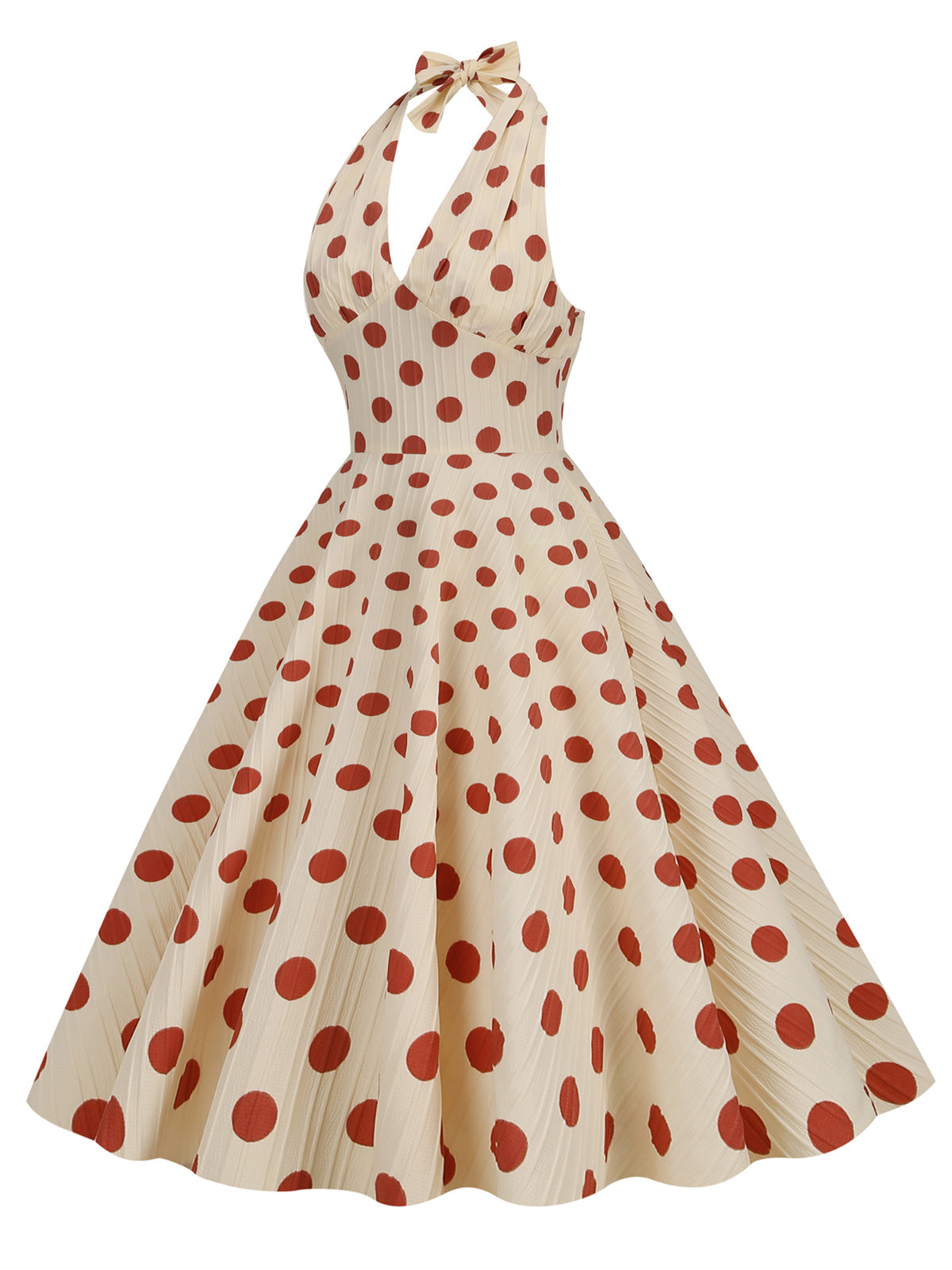 Polka Dot Halter Swing Dress