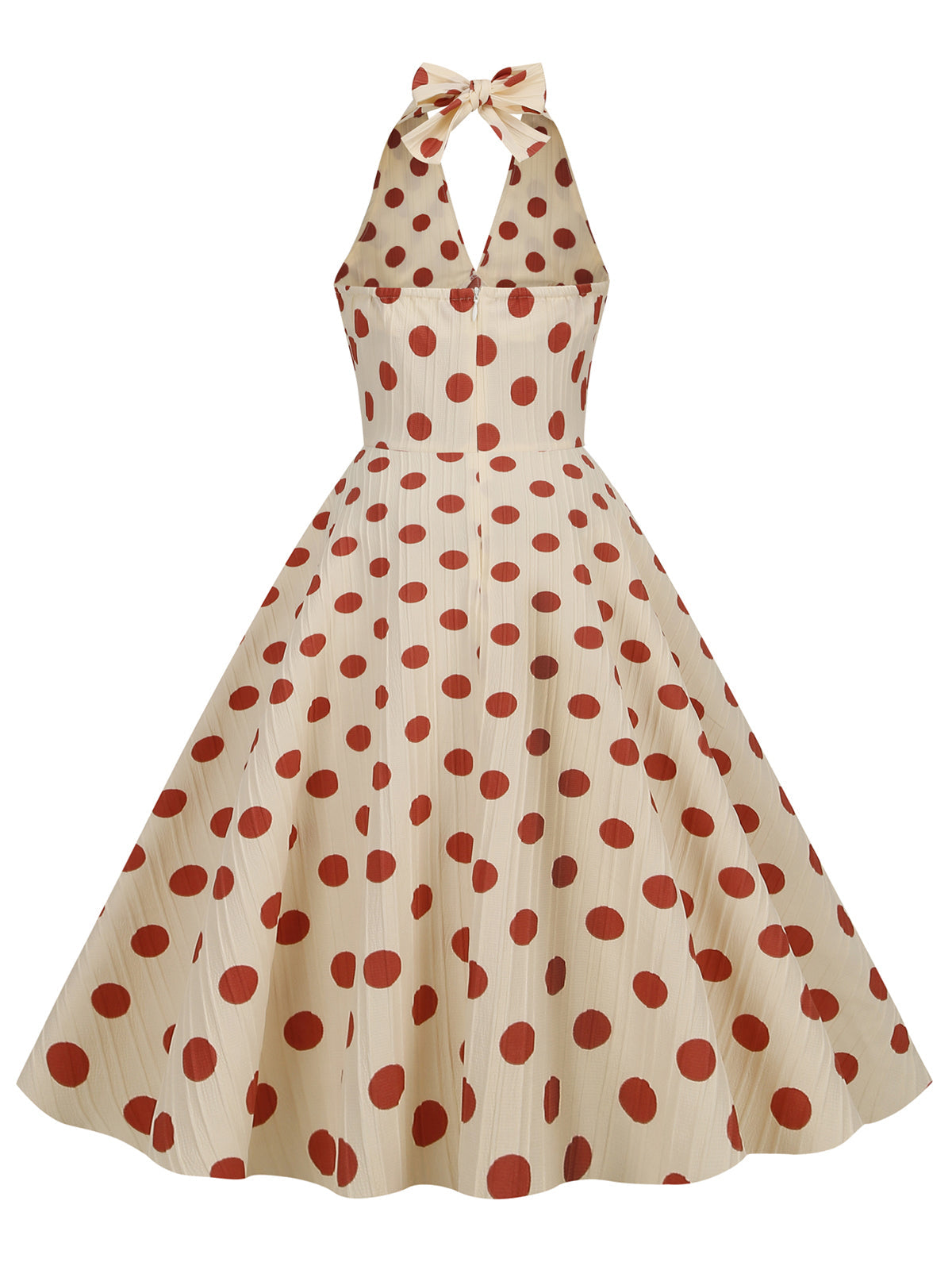 Polka Dot Halter Swing Dress