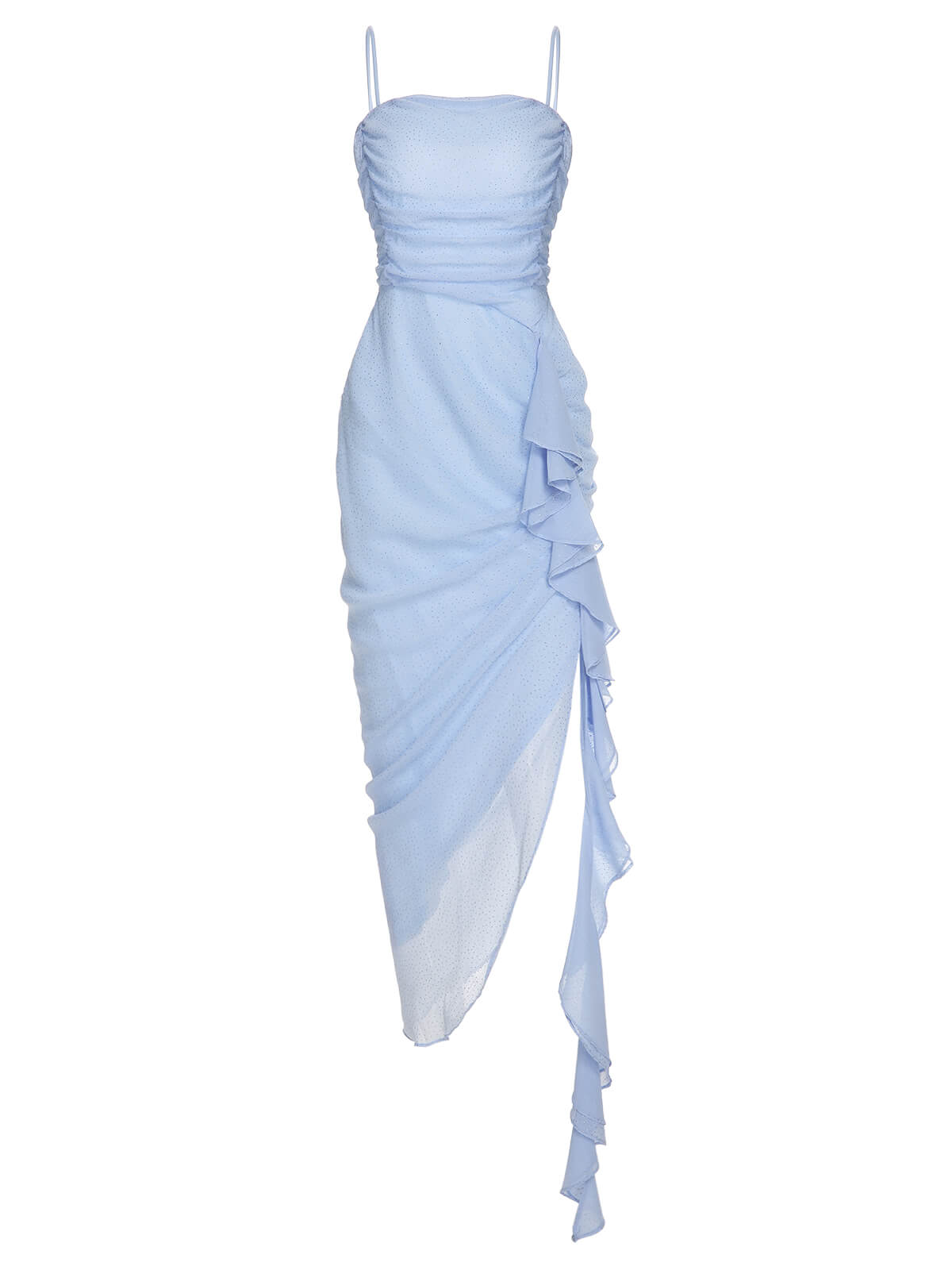 Light Blue Glitter Strap Dress