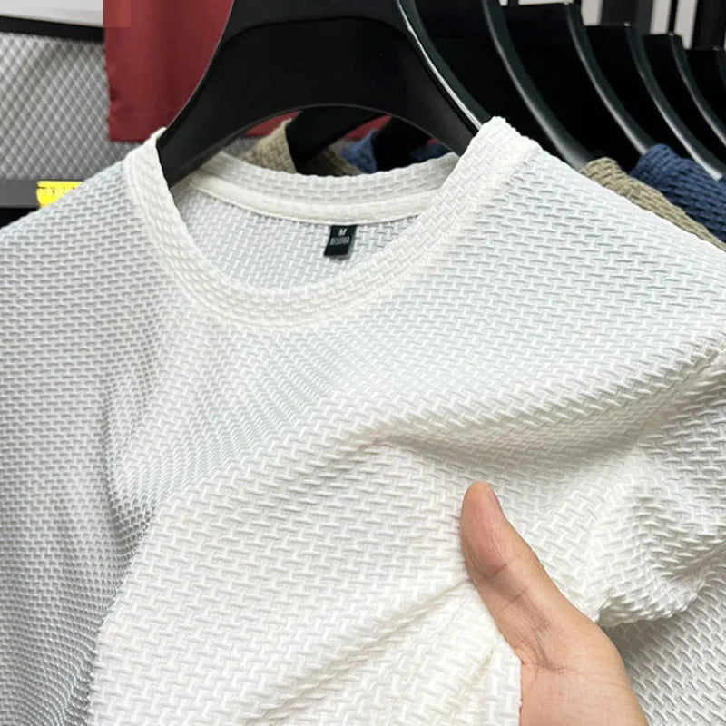 Ivyshape | With short sleeves made of mesh ice silk