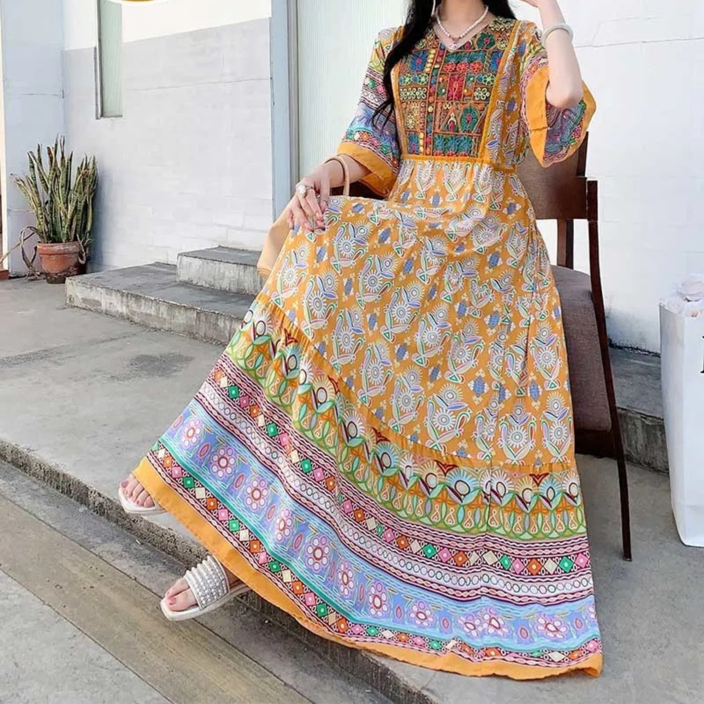 Summer Vintage Long Dress | Ideal for Summer