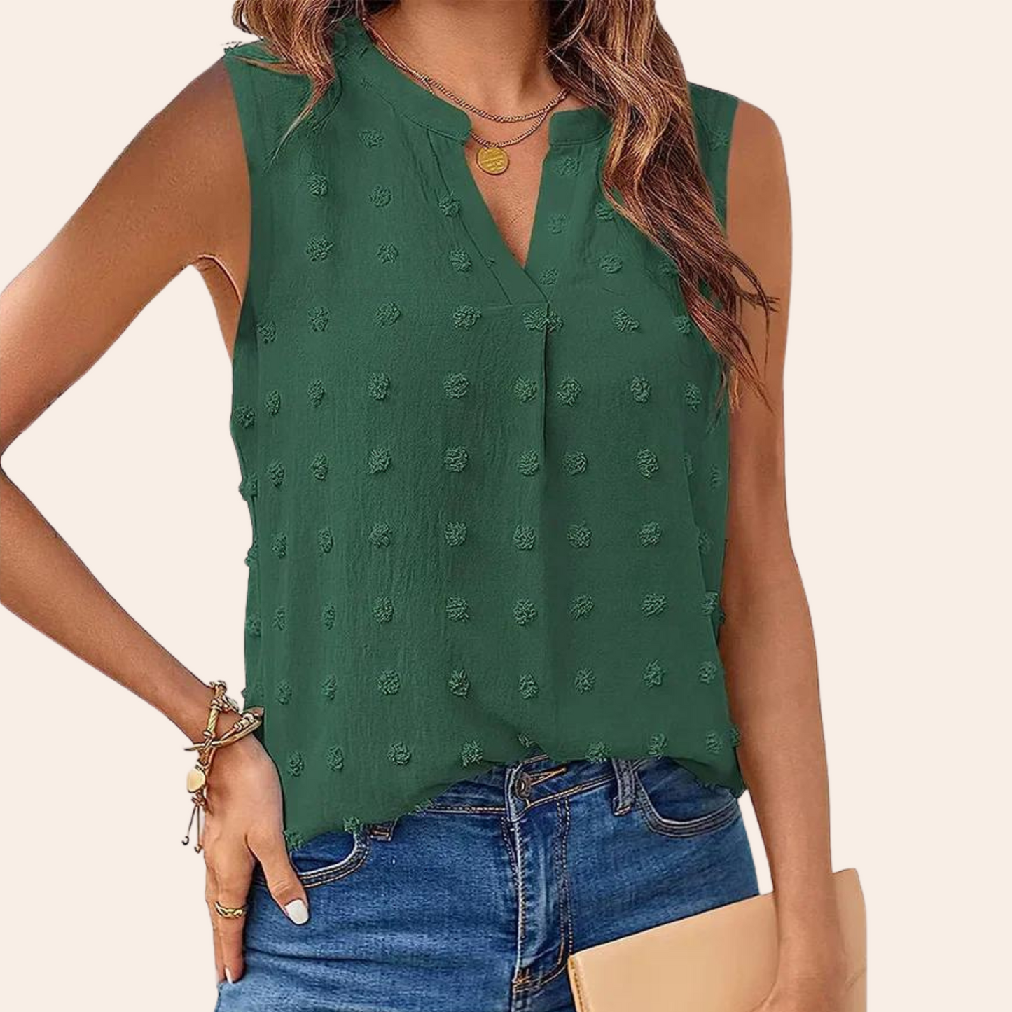 Ivyshape | Women's Sleeveless Blouse V-Neck